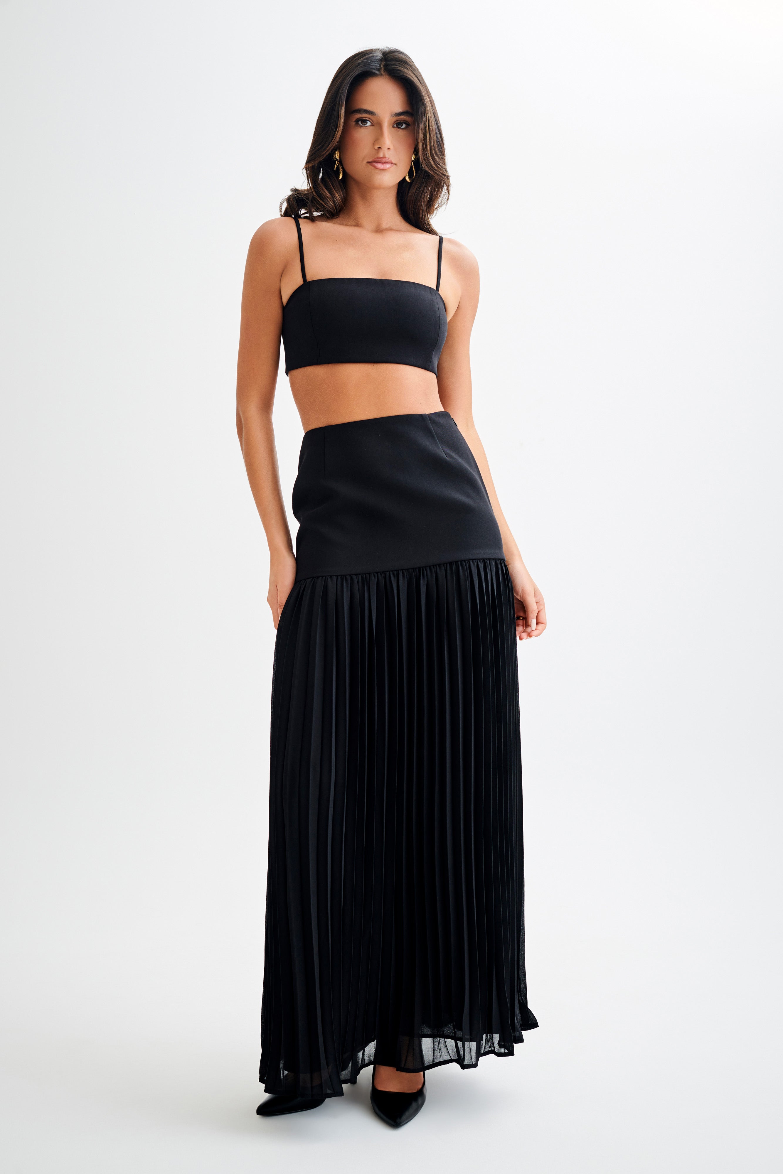 Pleated maxi skirt uk best sale