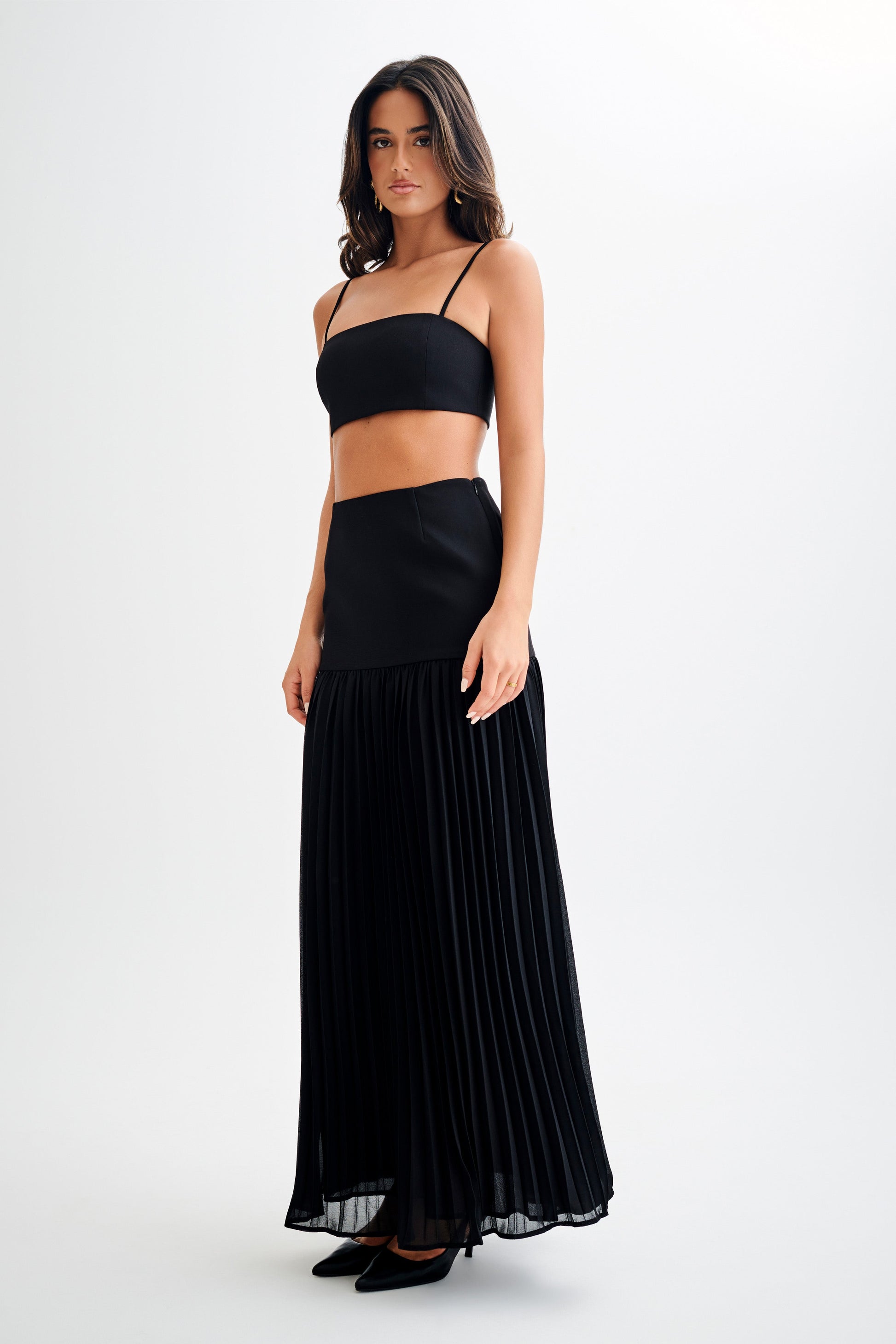 Jillian Pleated Maxi Skirt - Black #6