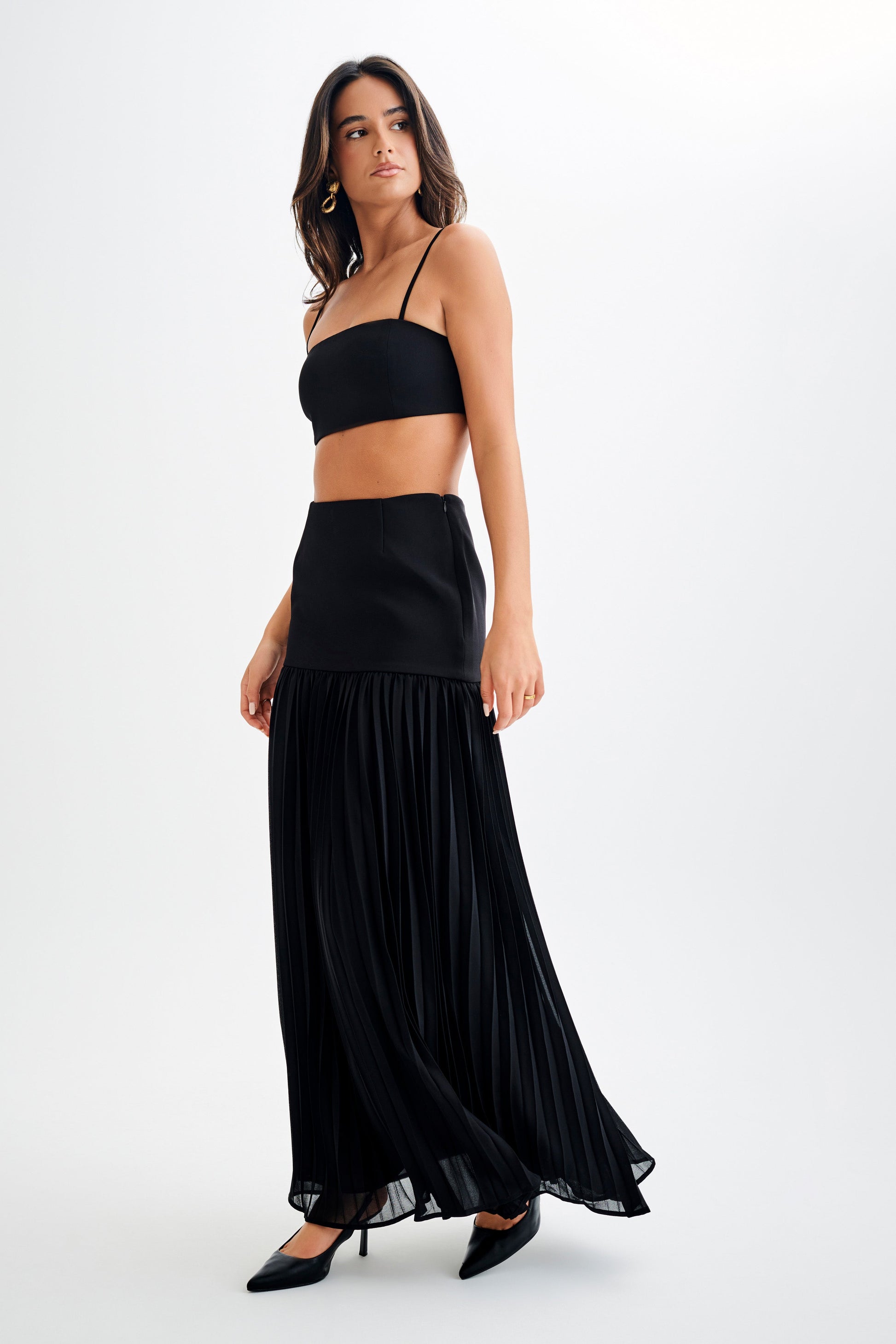 Jillian Pleated Maxi Skirt - Black #7