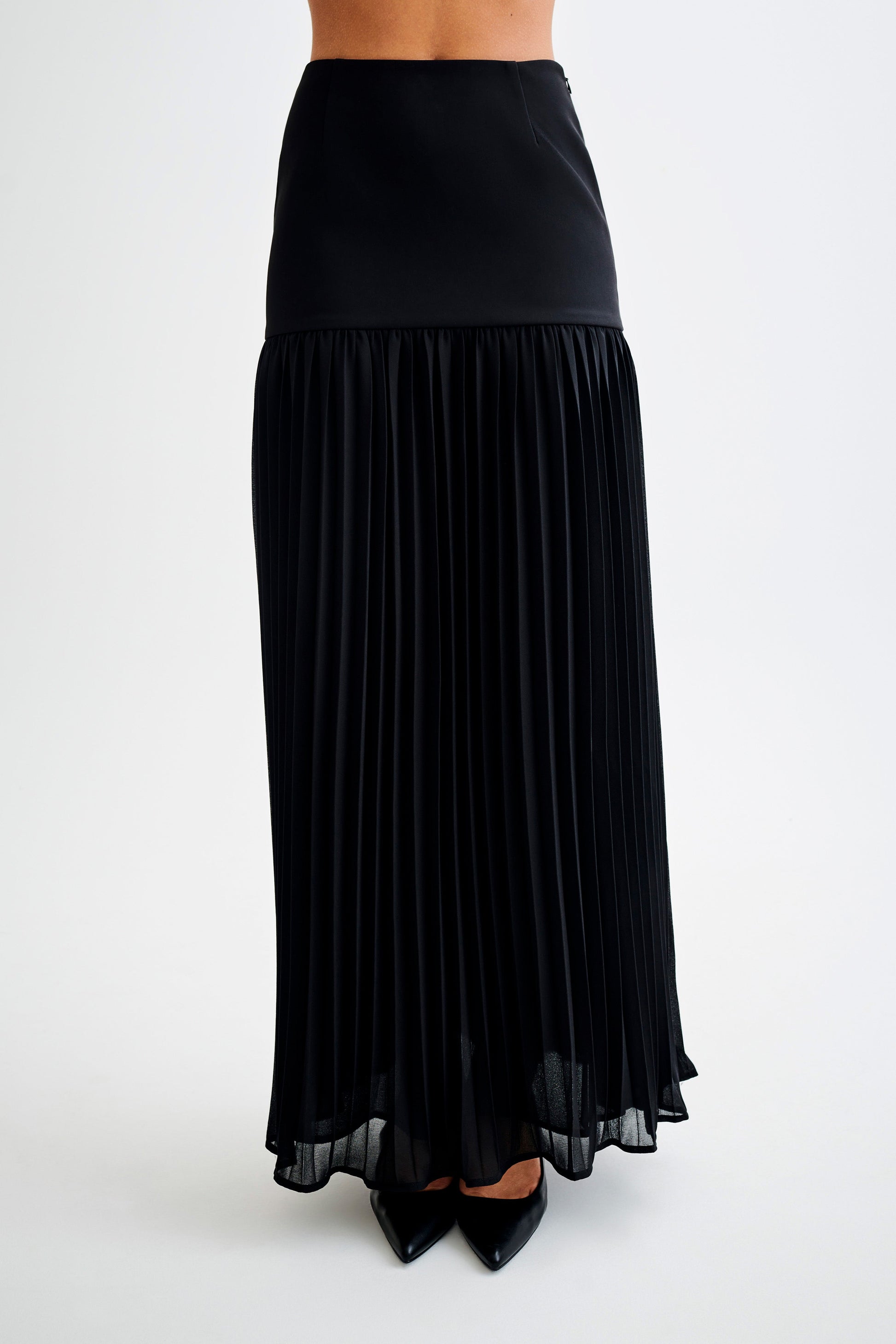 Jillian Pleated Maxi Skirt - Black #2