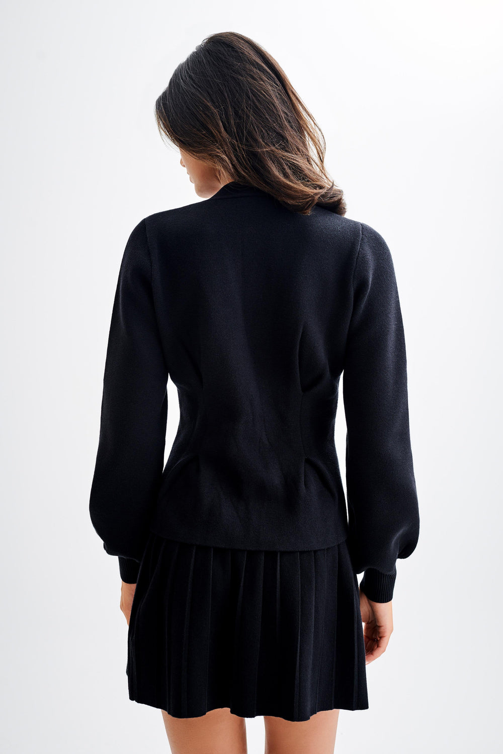 Beverly Knit Cinched Cardigan - Black