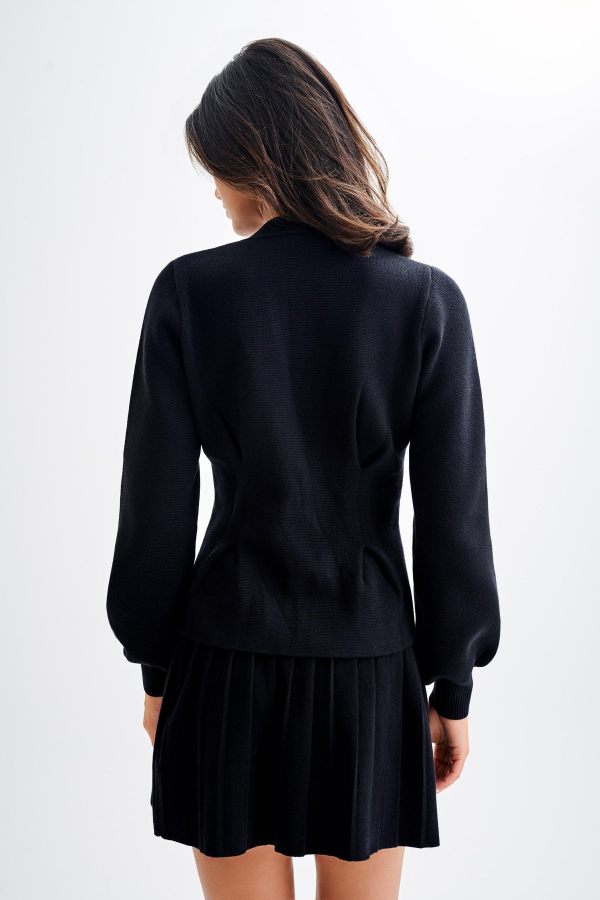 Beverly Knit Pleated Mini Skirt - Black #6
