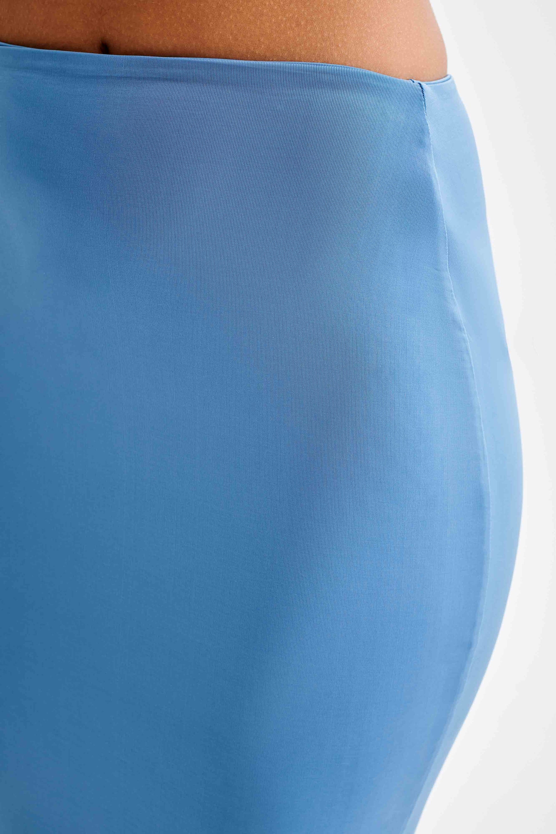 Mara Slinky Knee Length Skirt - Iris Blue #6
