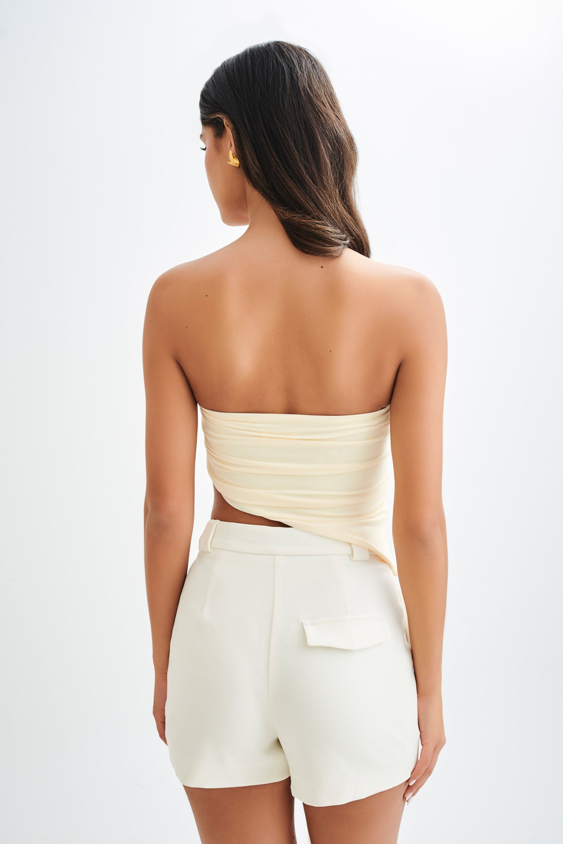 Donata Slinky Strapless Top - Lemon Sherbet #2