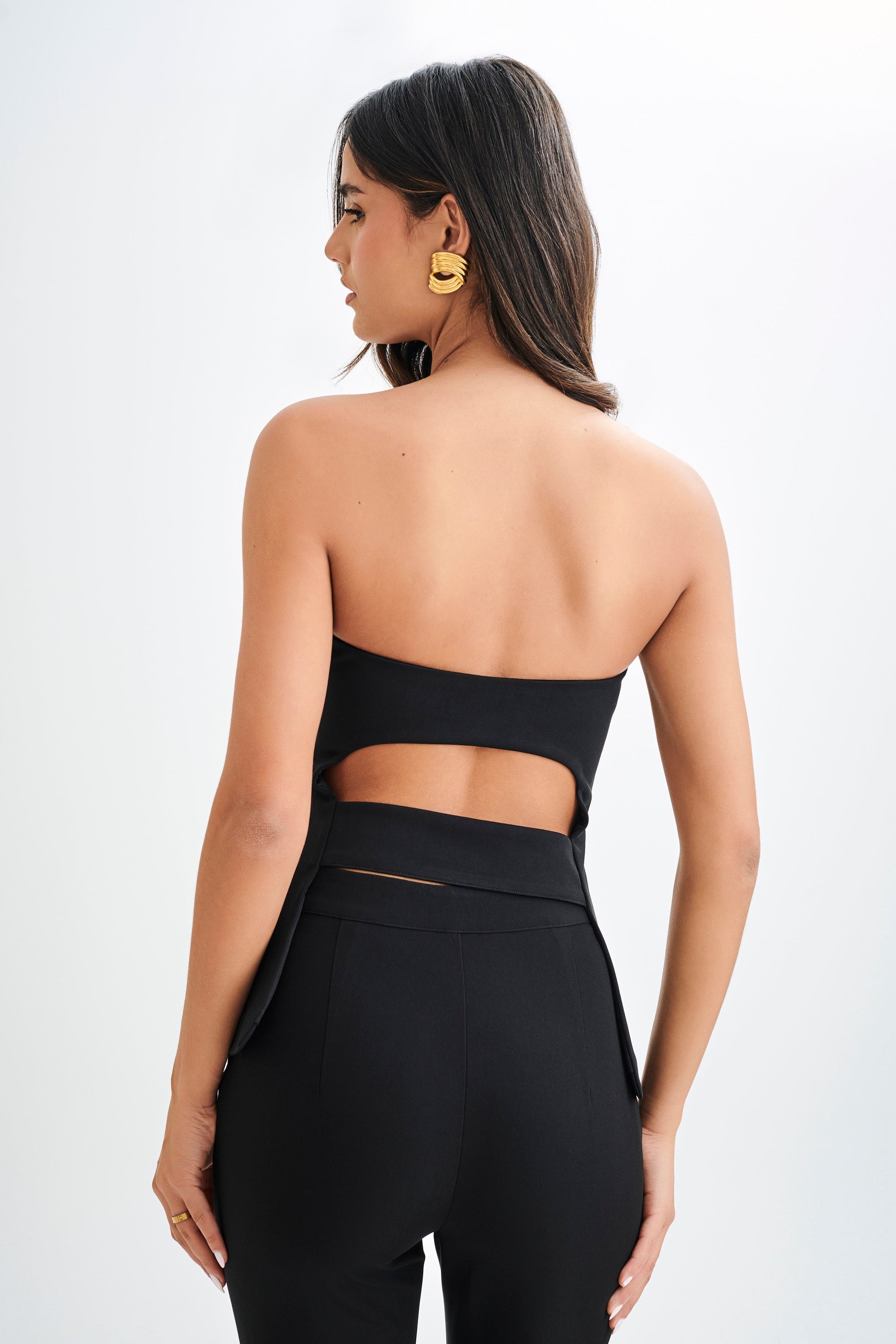Antonia Strapless Cut Out Top - Black #2