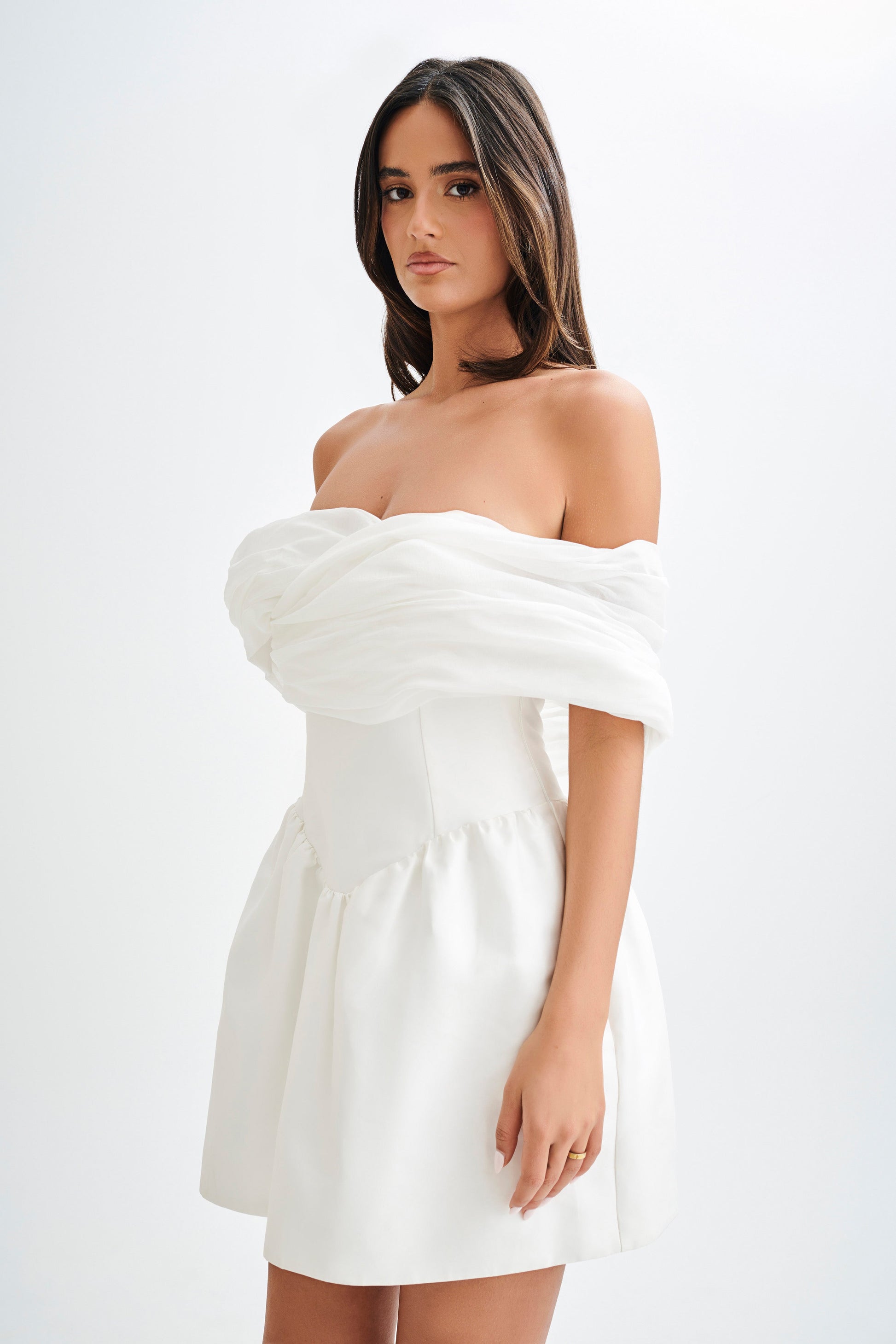 Tessa Structured Mini Dress - White #4