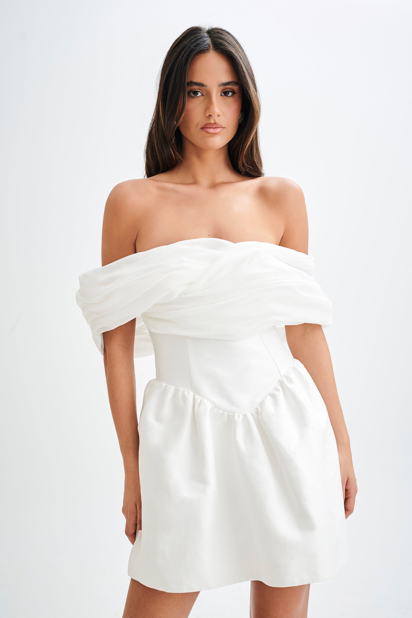 Tessa Structured Mini Dress - White