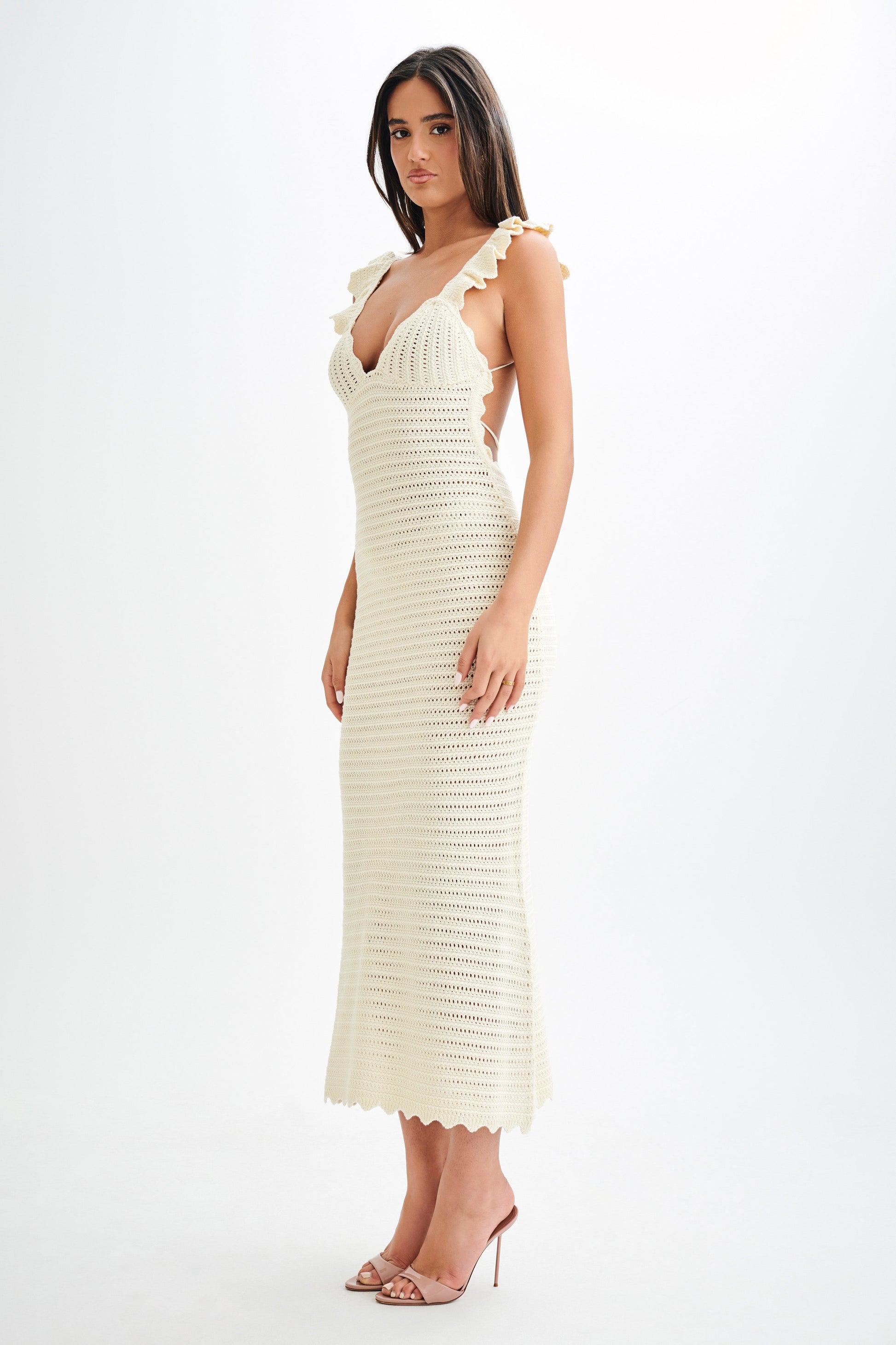 Perpetua Knit Contrast Maxi Dress - Cream #4