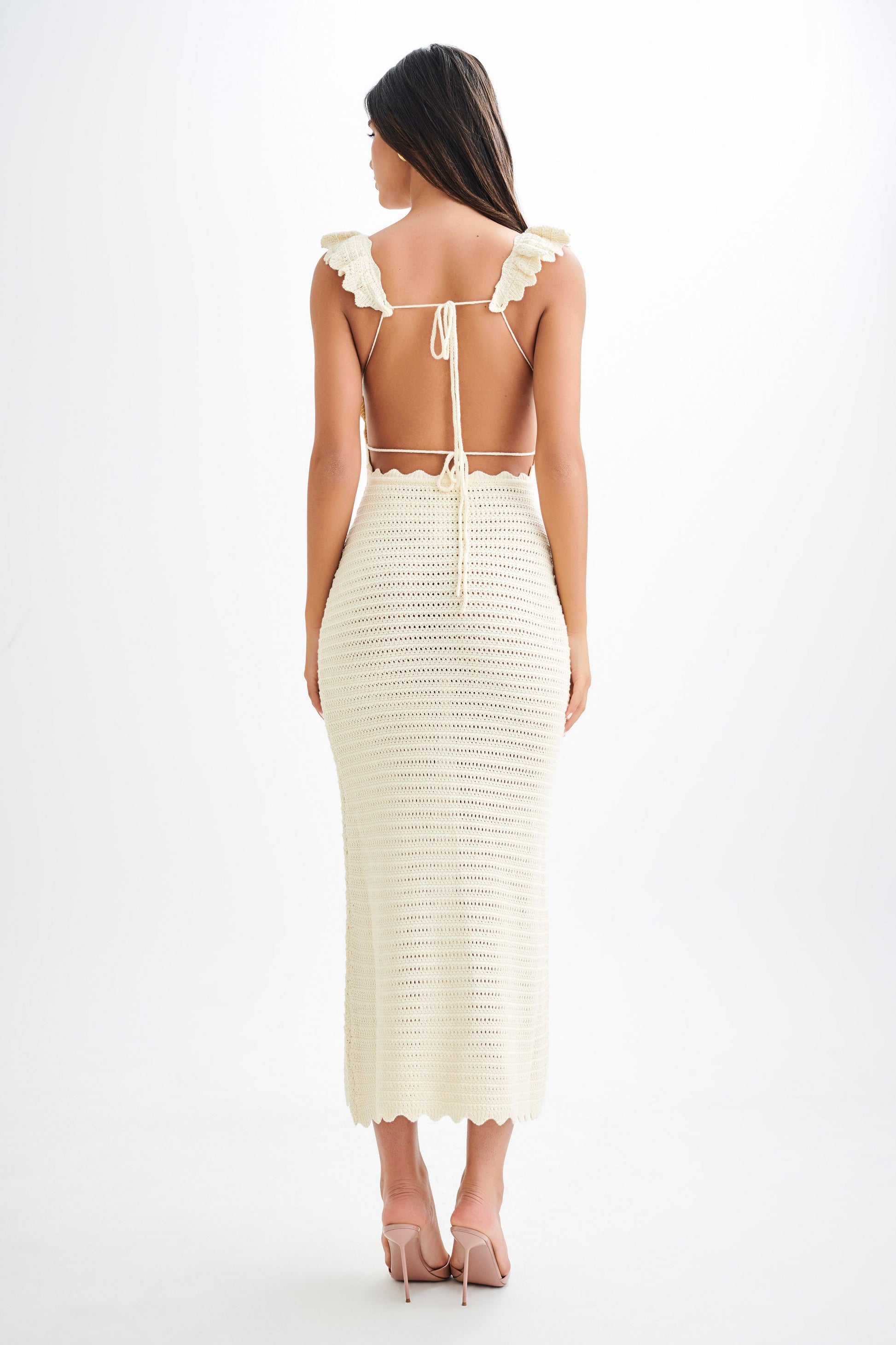 Perpetua Knit Contrast Maxi Dress - Cream #2