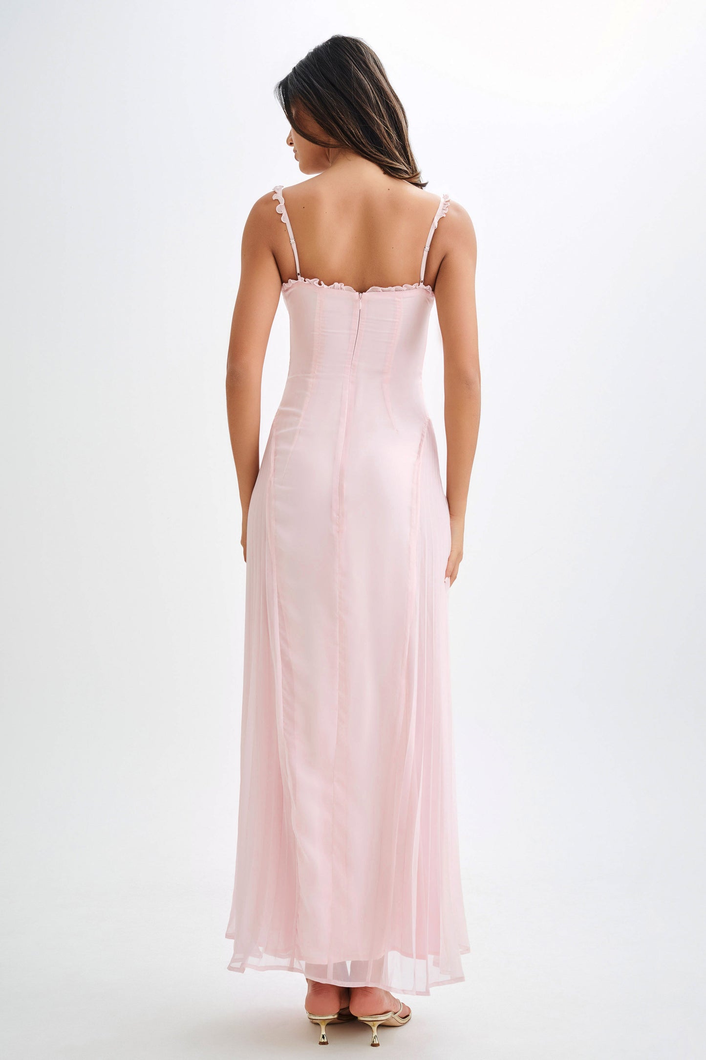 Saira Chiffon Maxi Dress - Powder Pink