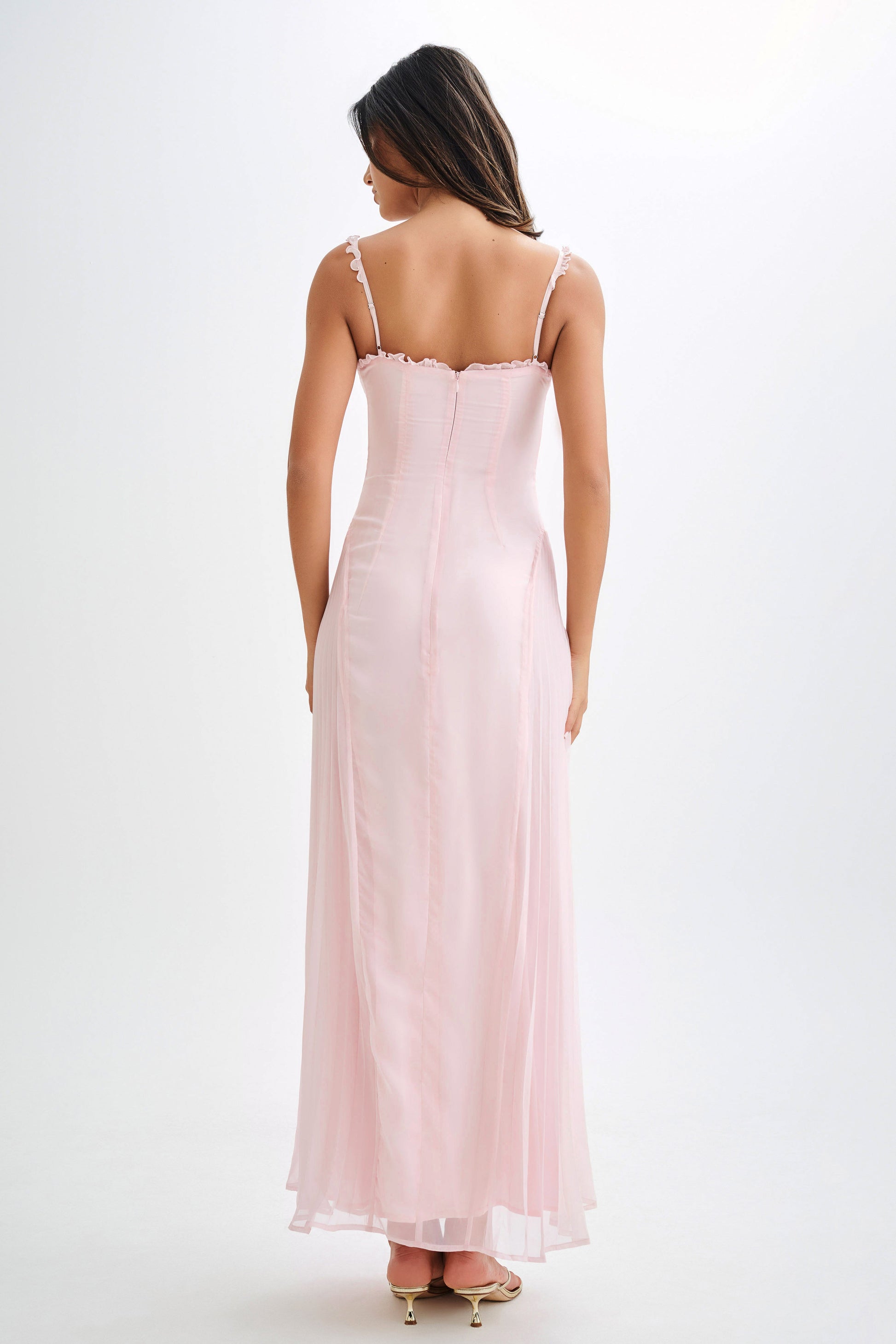 Saira Chiffon Maxi Dress - Powder Pink #3