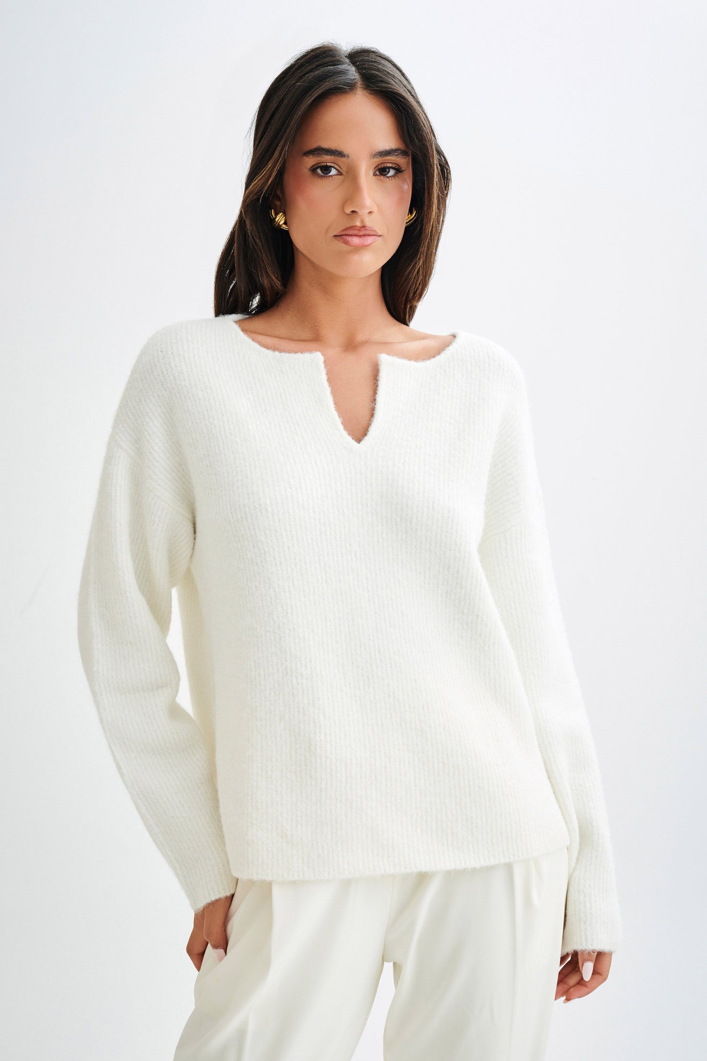 Jenelle Fluffy Oversized Jumper - Ivory