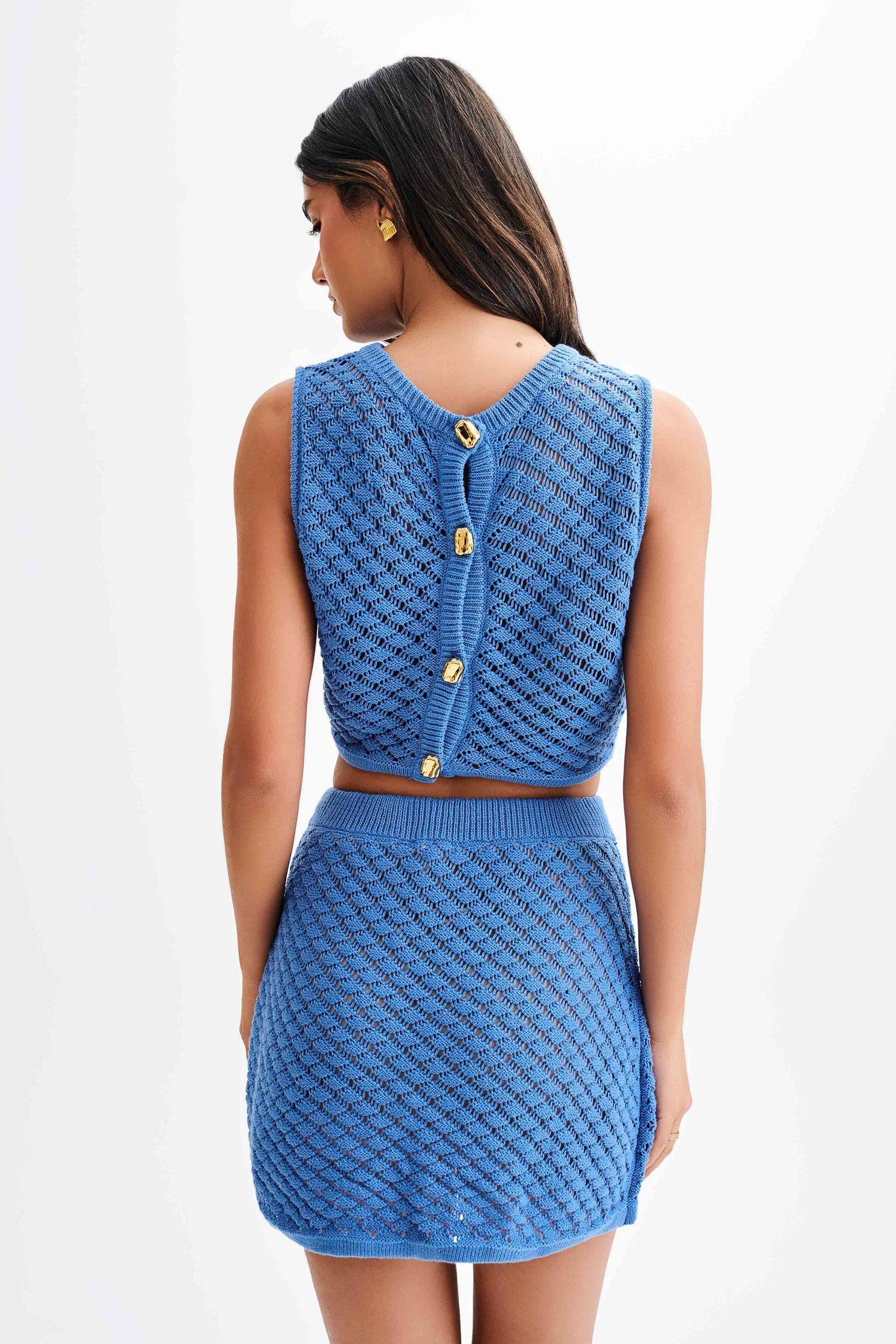 Lorenza Knit A-Line Mini Skirt - Periwinkle #10