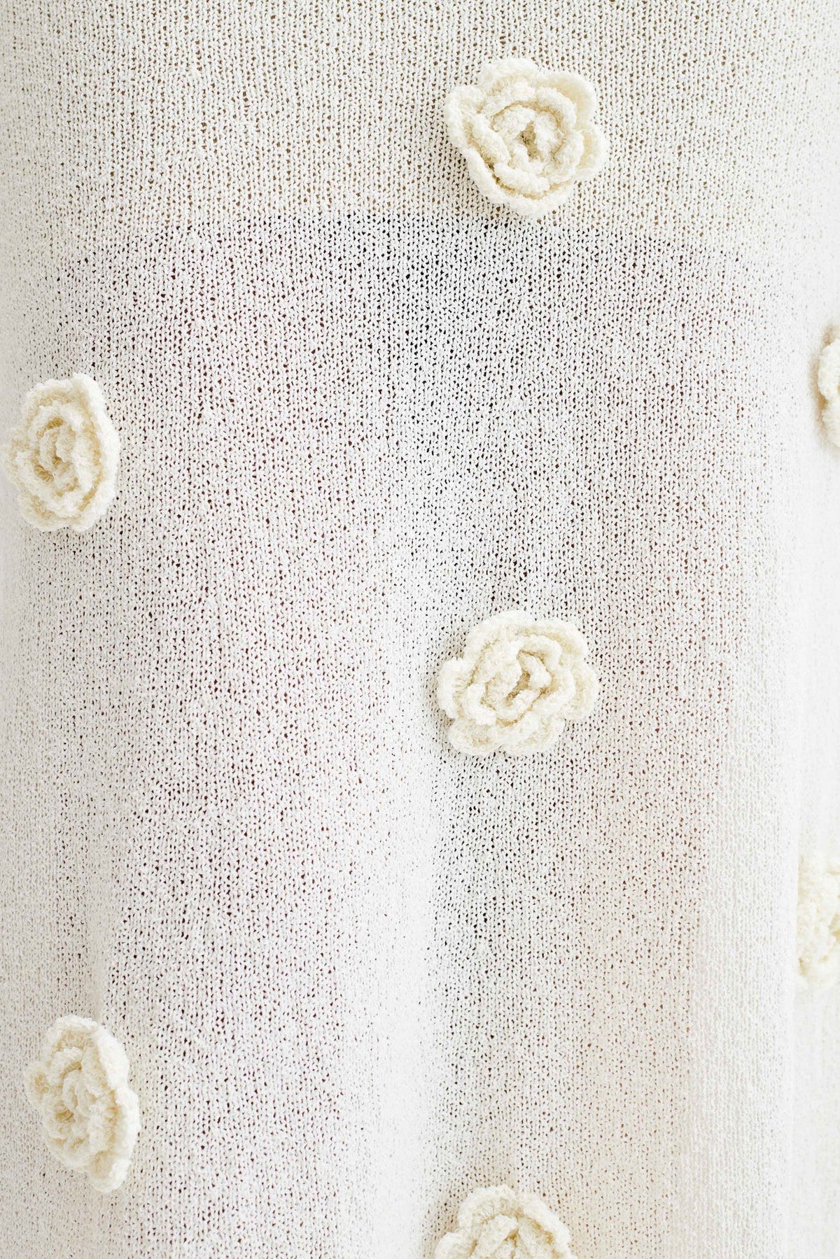 Kiki Off Shoulder Knit Rose Maxi Dress - Ivory #8