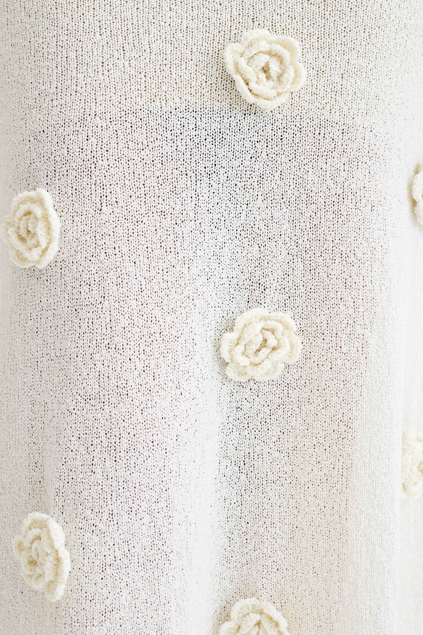 Kiki Off Shoulder Knit Rose Maxi Dress - Ivory #8