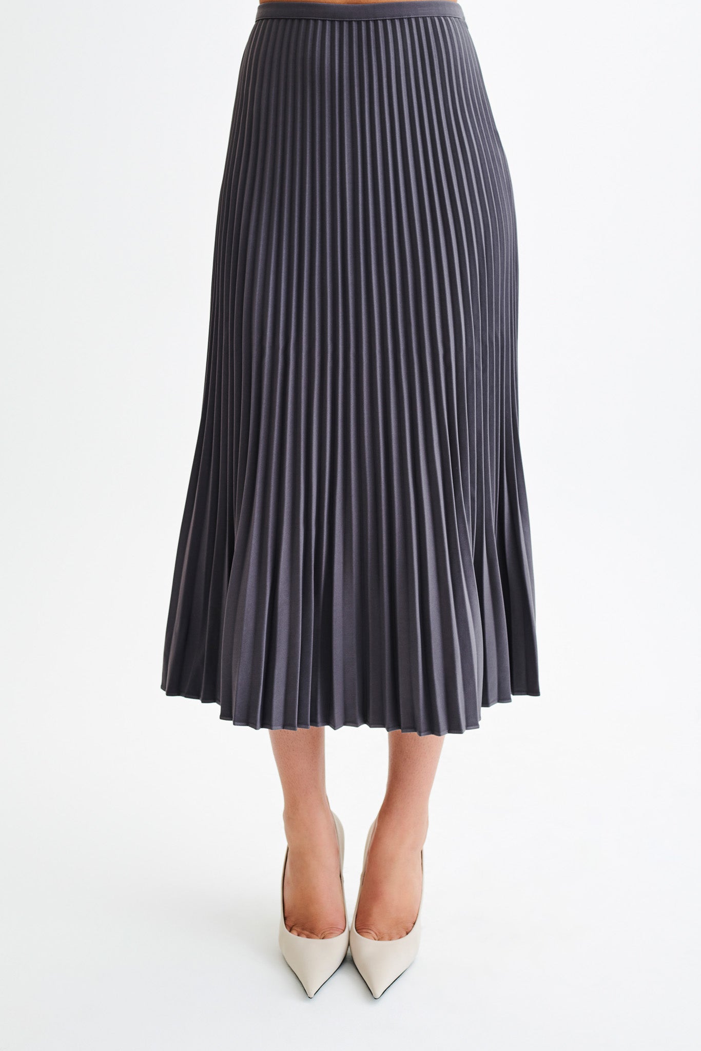 Twyla Pleated Suiting Maxi Skirt - Charcoal