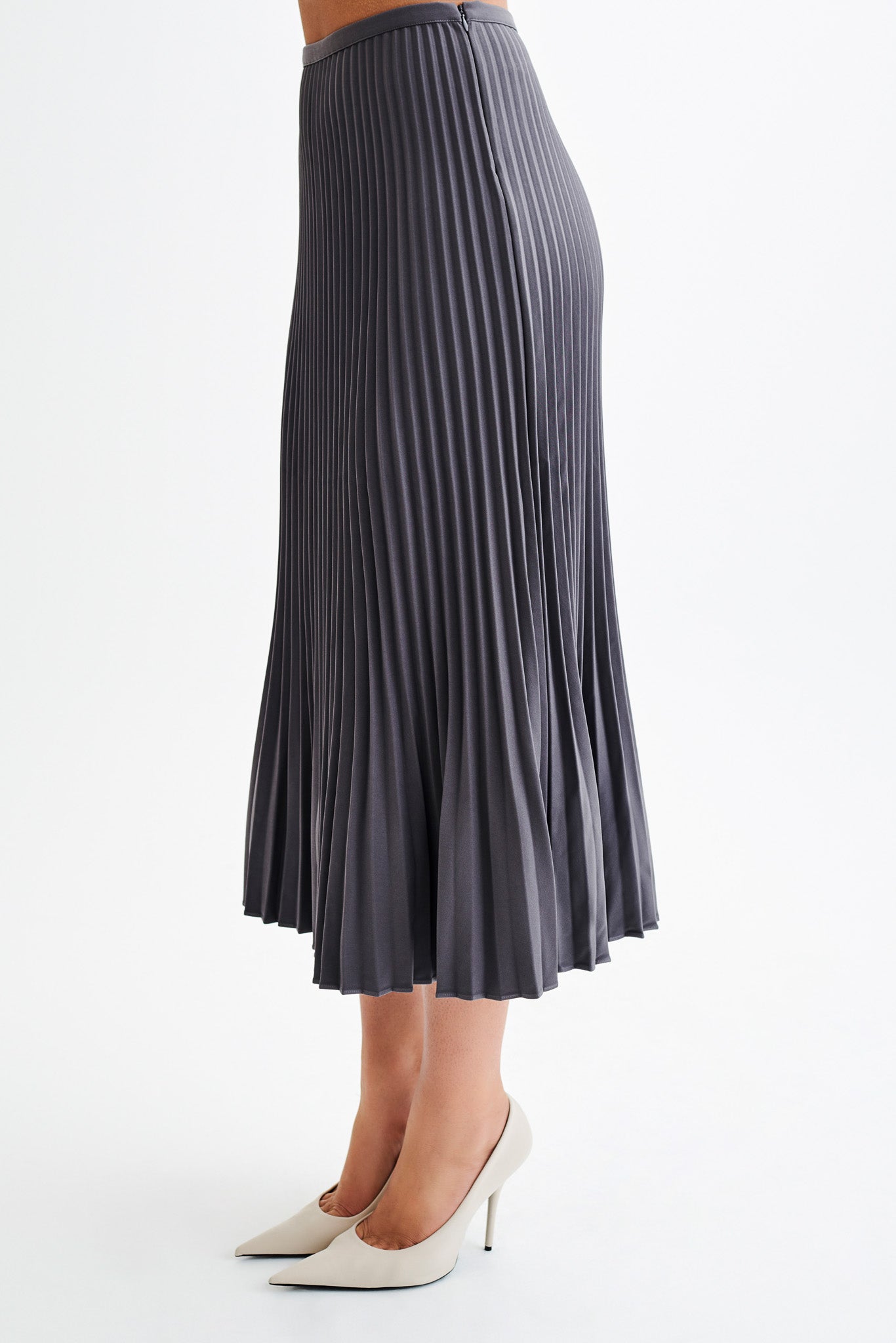Twyla Pleated Suiting Maxi Skirt - Charcoal #7