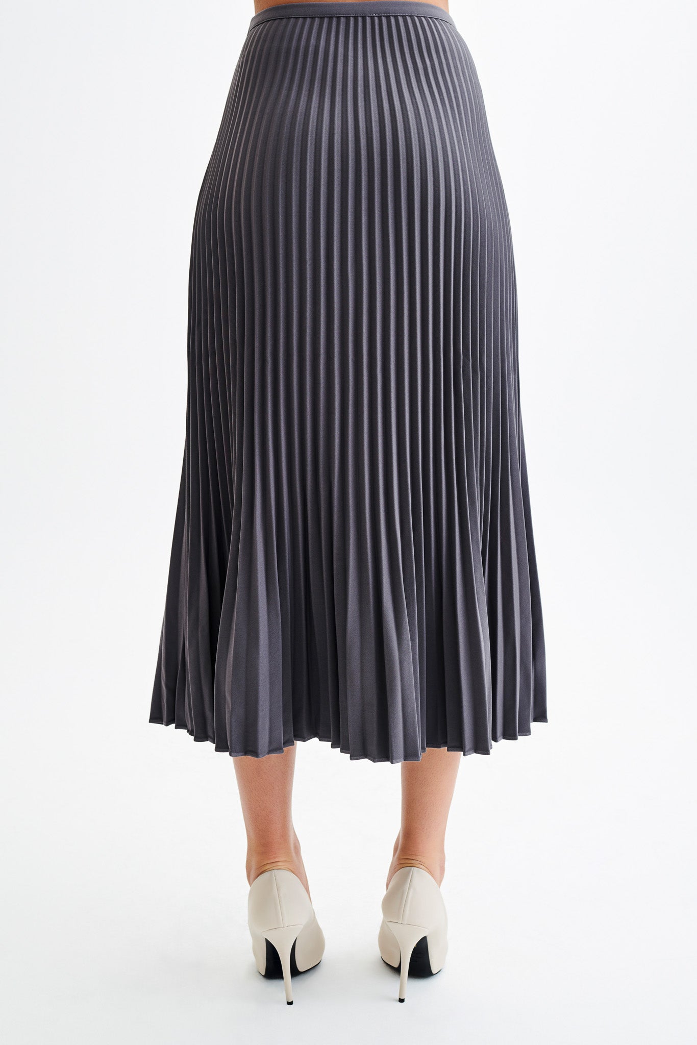 Twyla Pleated Suiting Maxi Skirt - Charcoal #3