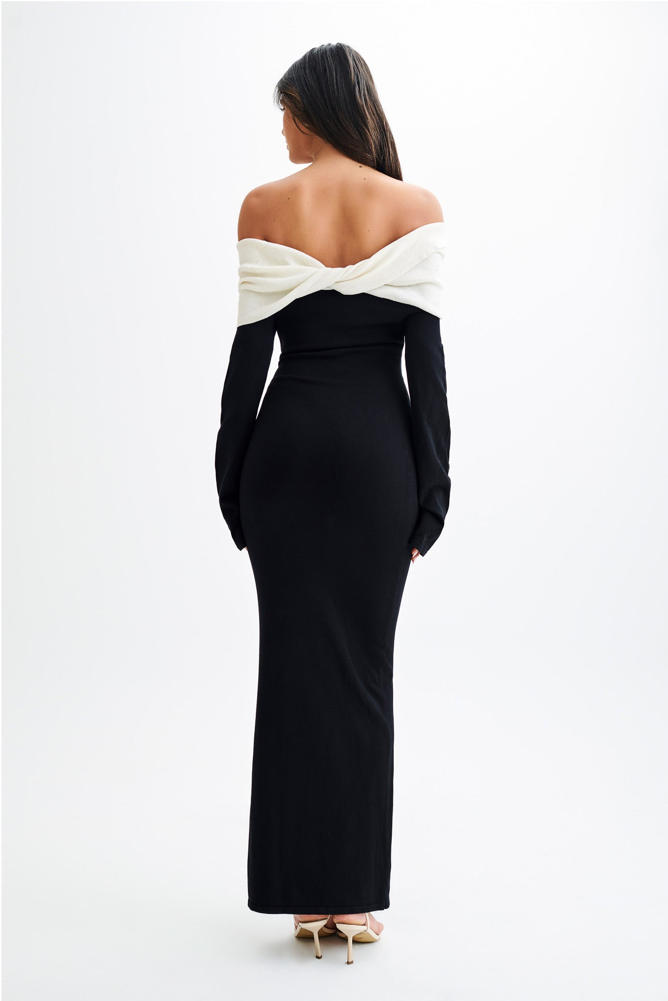 Yoko Contrast Knit Maxi Dress - Black/White #3