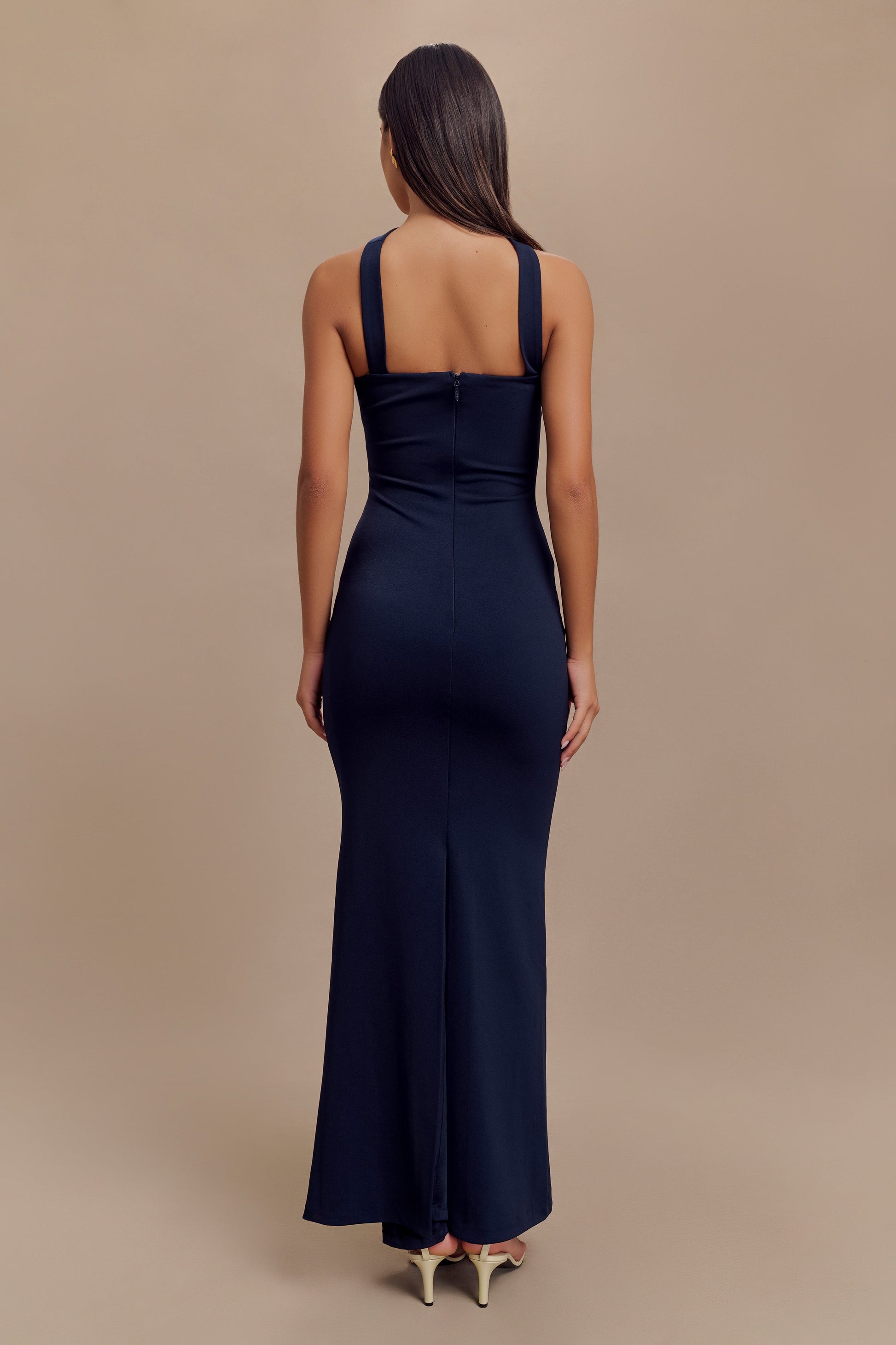 Velma Halter Collar Maxi Dress - Dark Navy #2