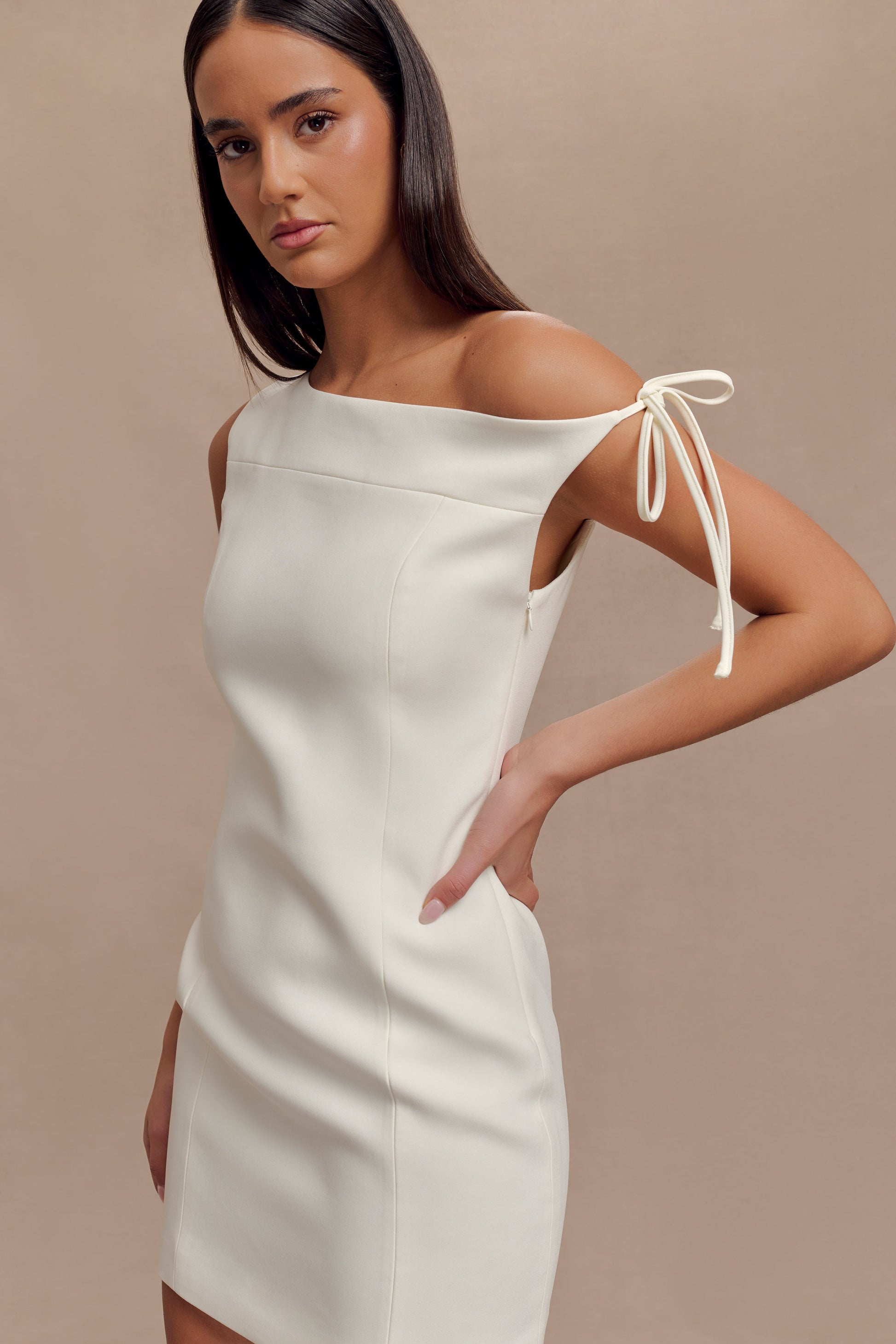 Baker Suiting Off Shoulder Dress - Ivory #6