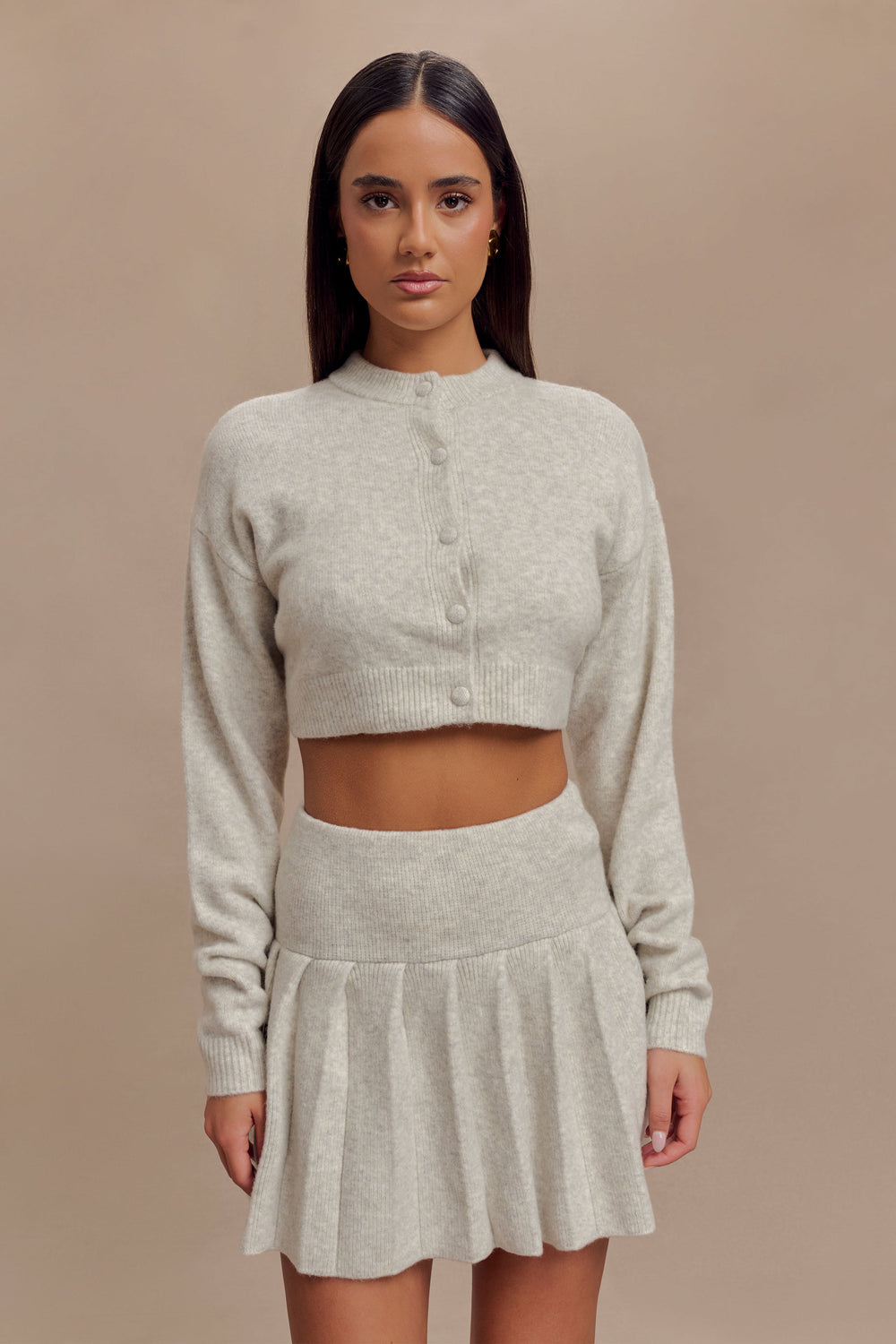 Shelby Knit Cardigan - Heather Grey Marle