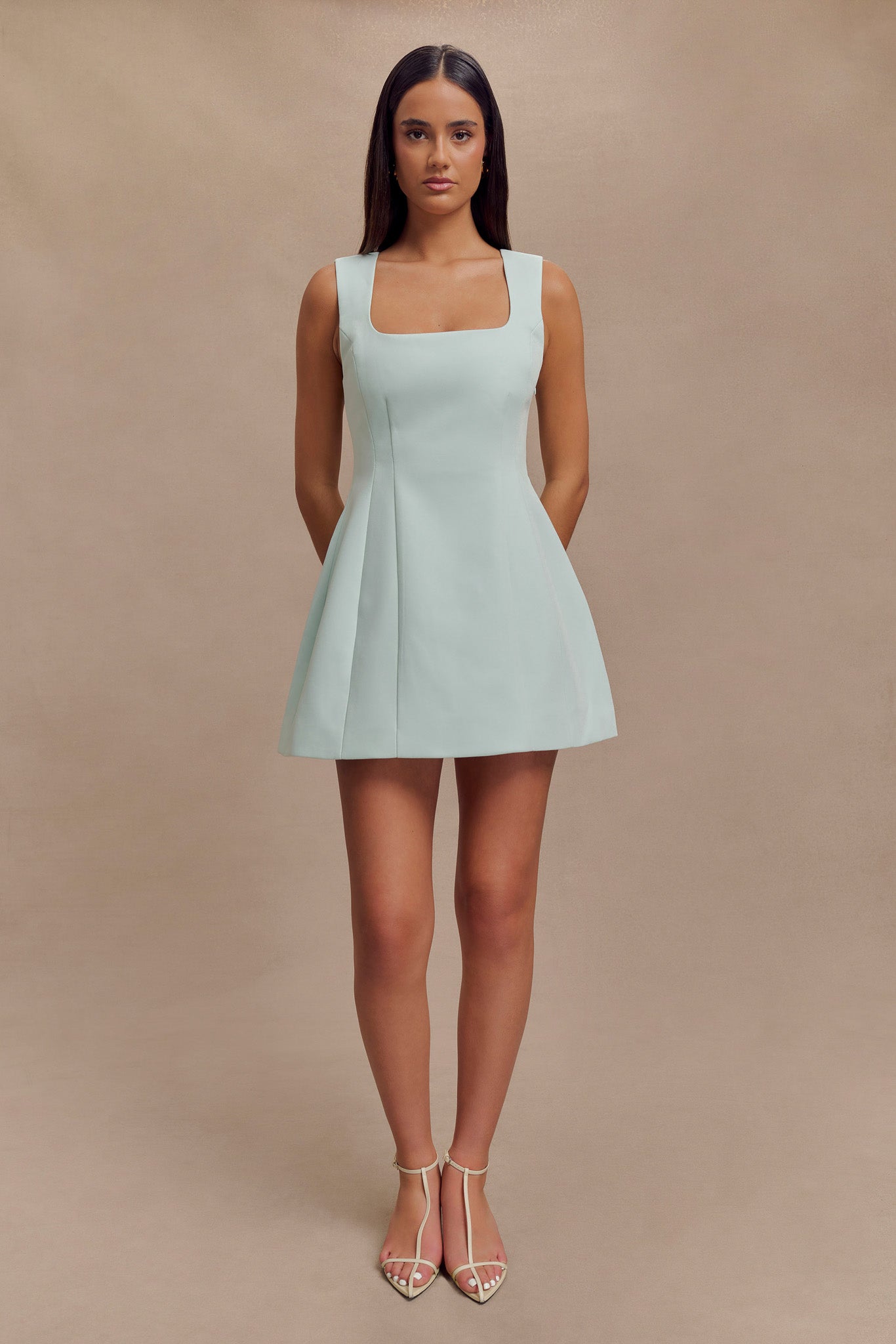 Lysandre Crepe Mini Dress - Ice Blue #4