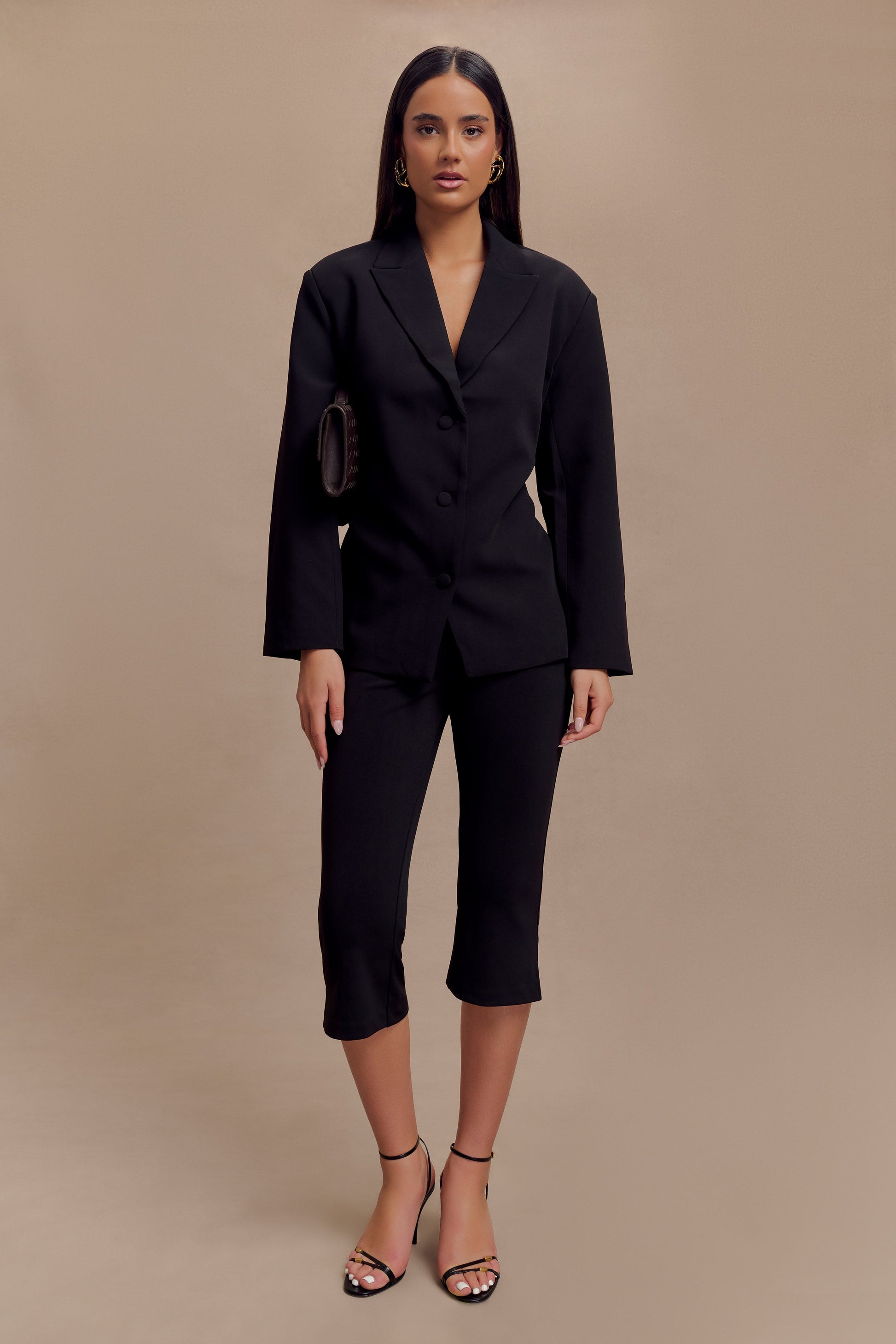 Layla Flared Crepe Capri Pants - Black #8