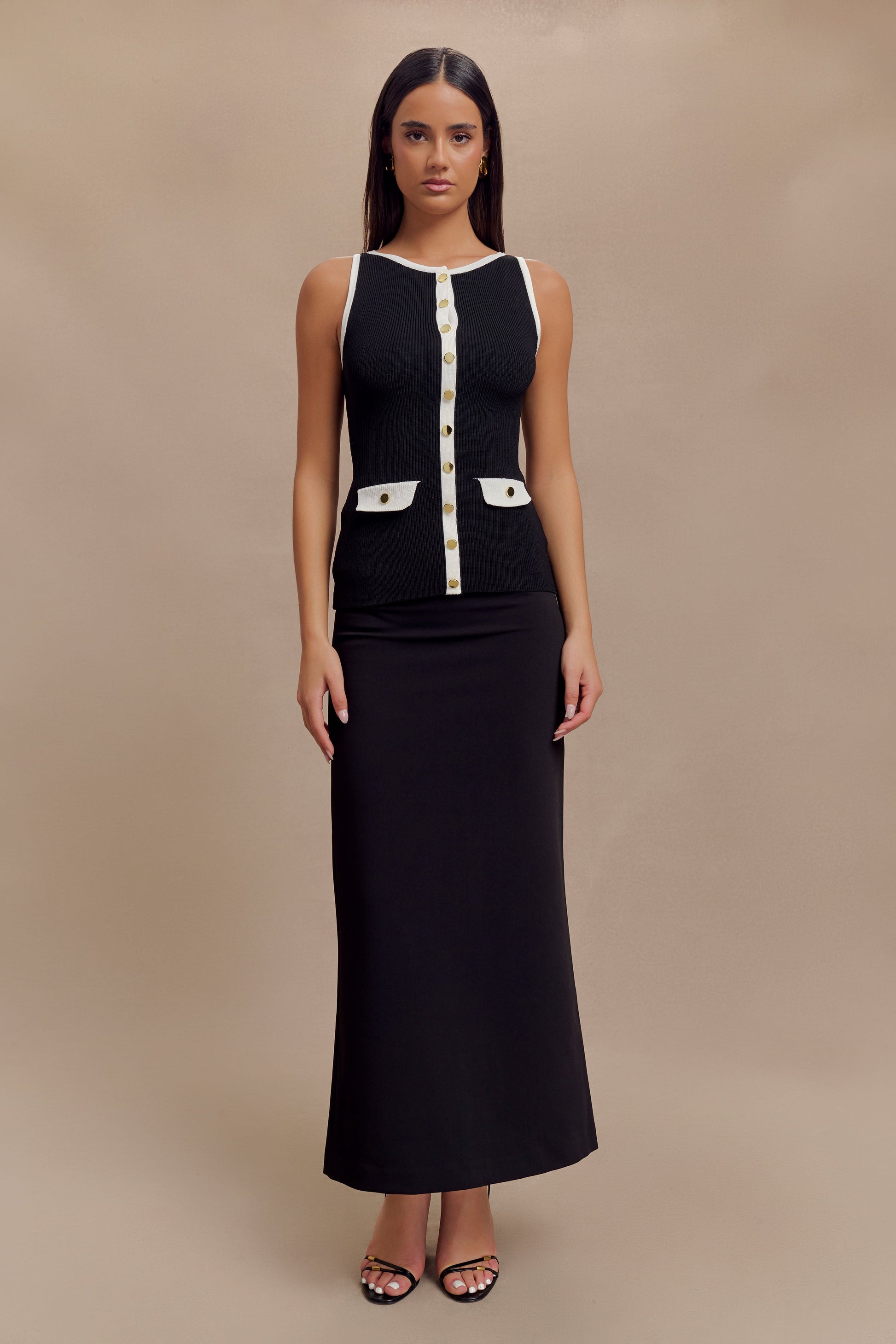 Sawyer Longline Top - Black/White #4