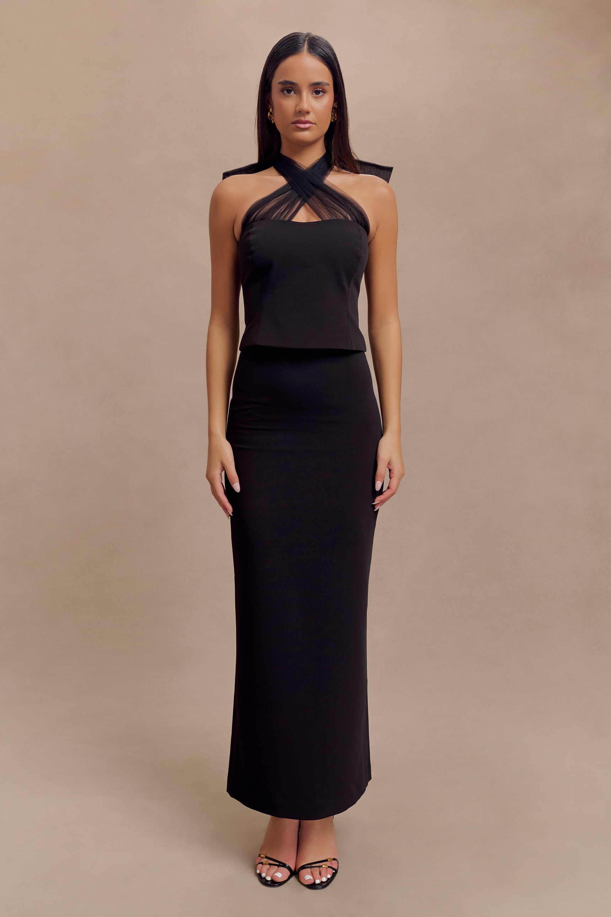 Maryam Tulle Bow Top - Black #5