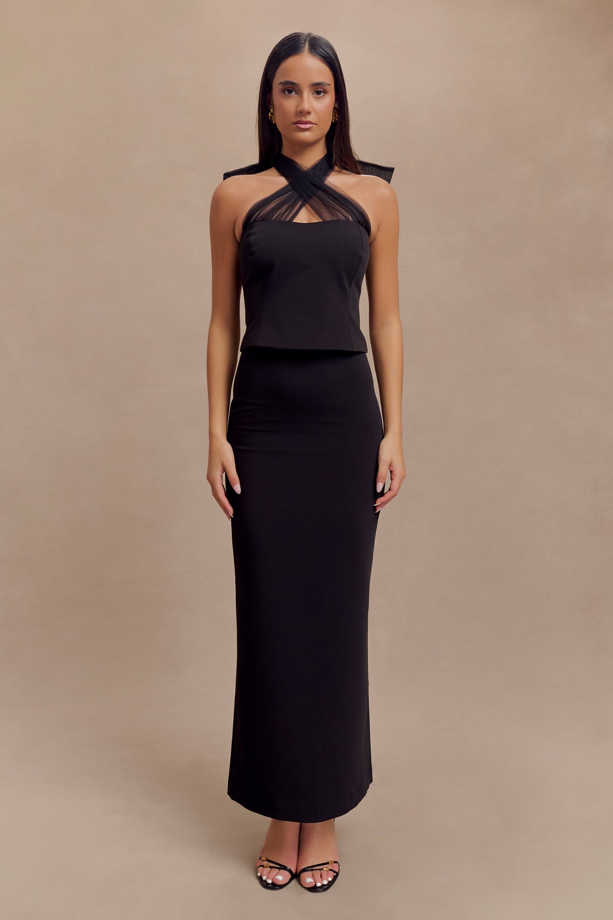 Maryam Tulle Bow Top - Black #5