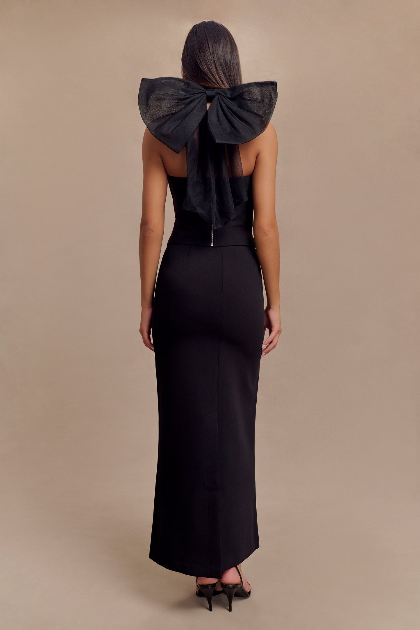 Maryam Tulle Bow Top - Black