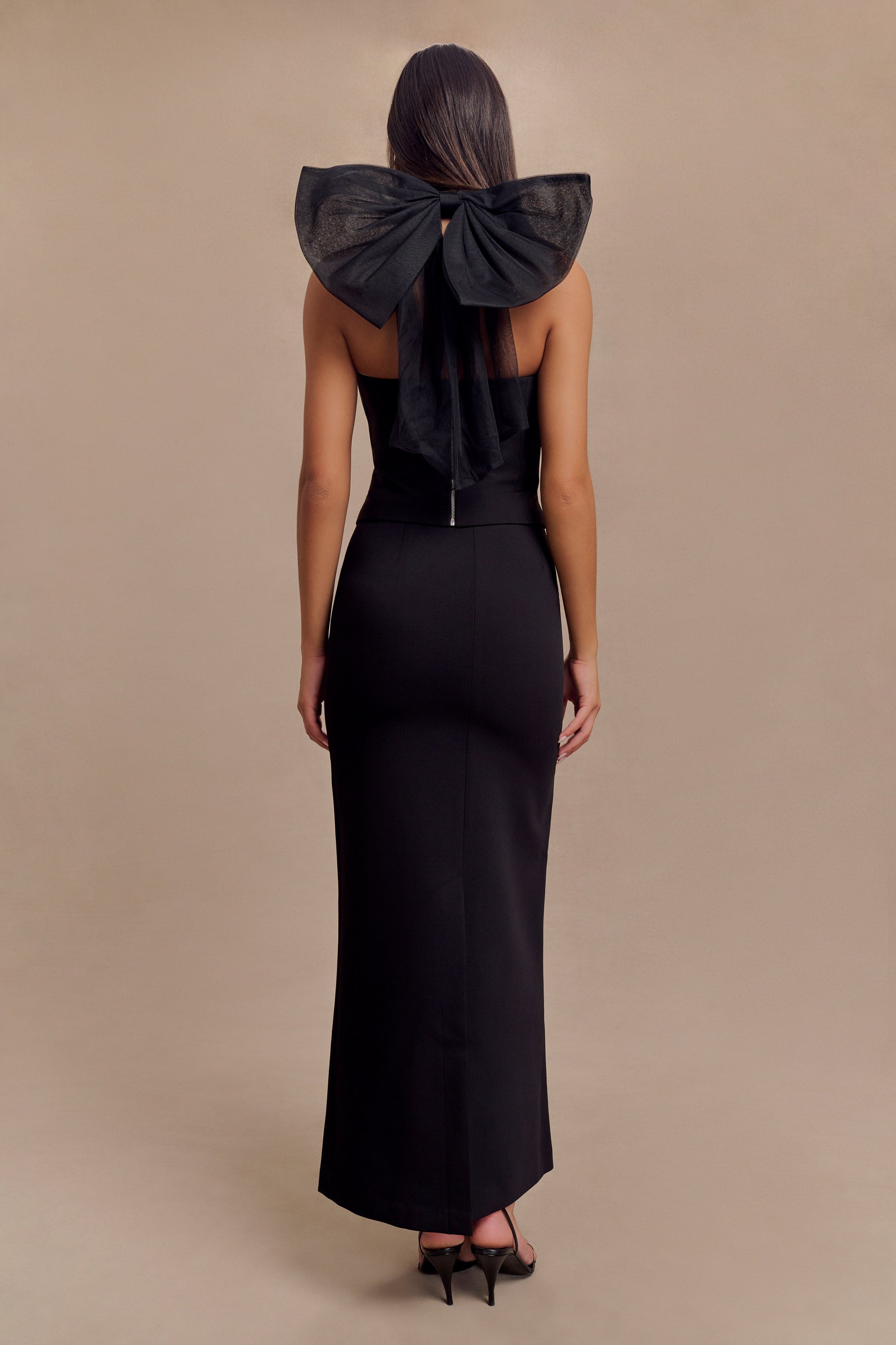 Maryam Tulle Bow Top - Black #6