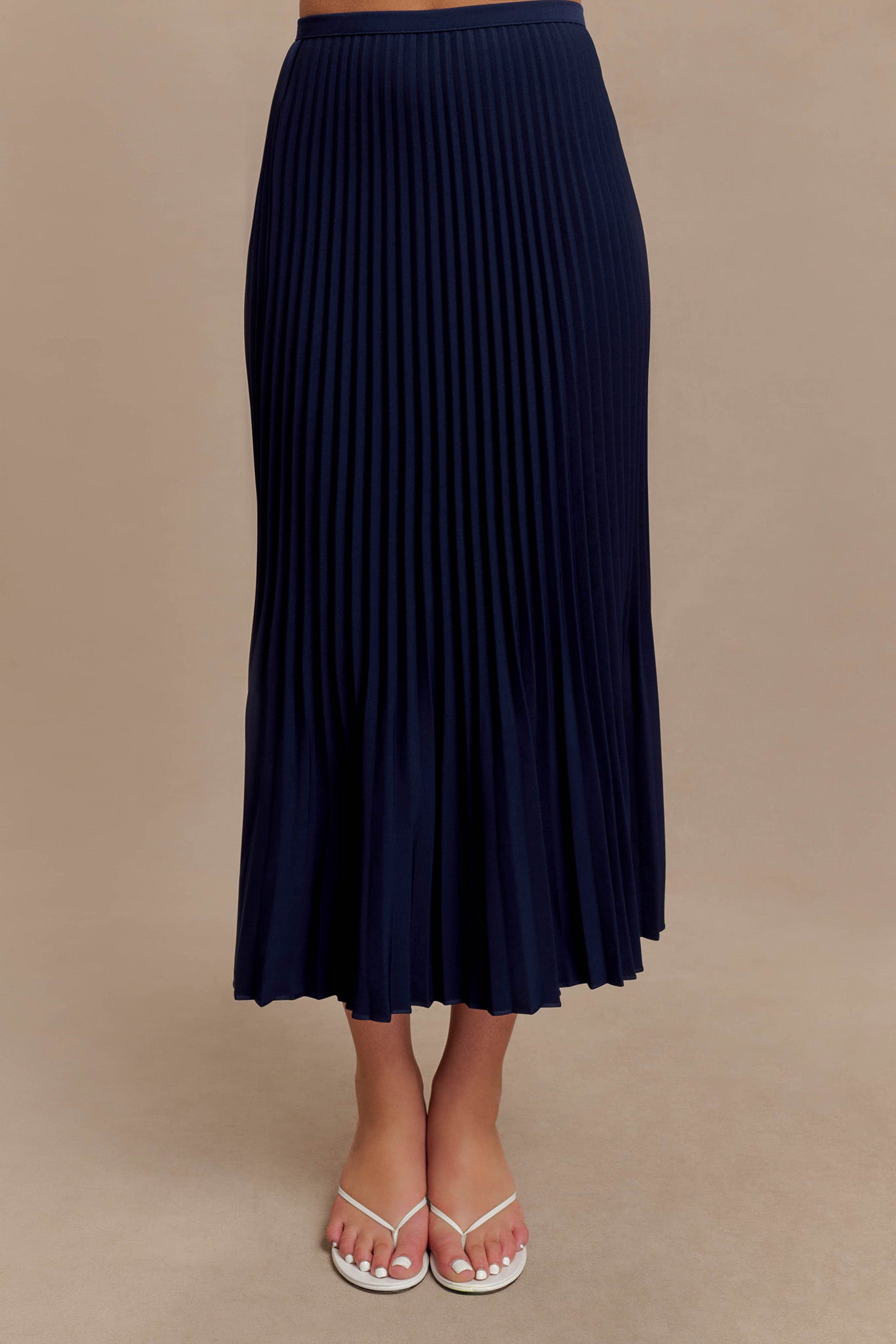Twyla Pleated Suiting Maxi Skirt - Navy #2