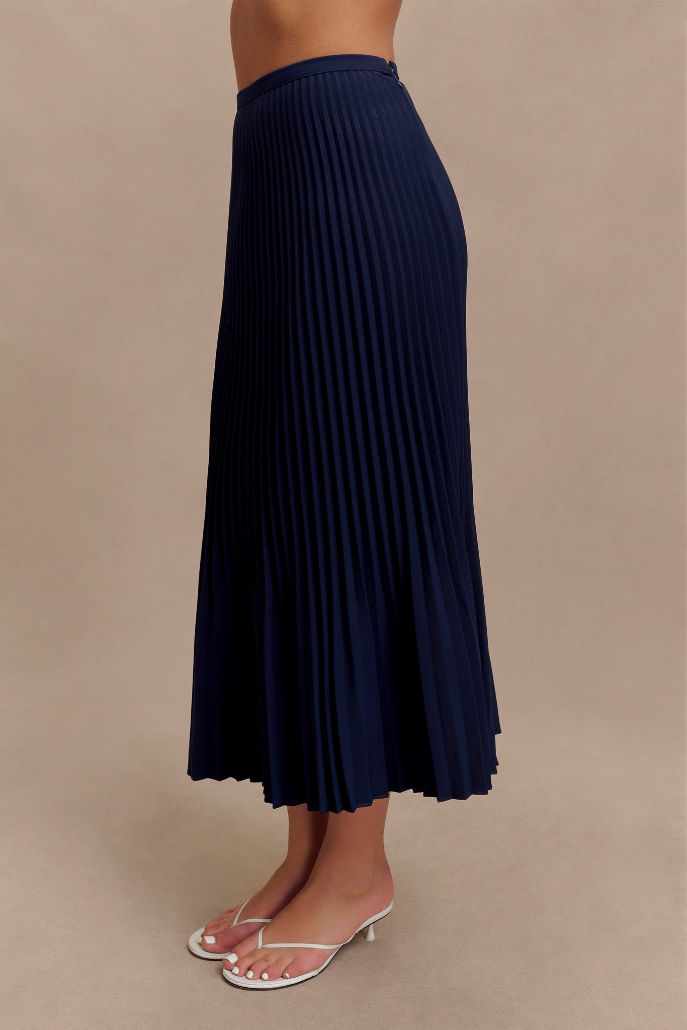 Twyla Pleated Suiting Maxi Skirt - Navy