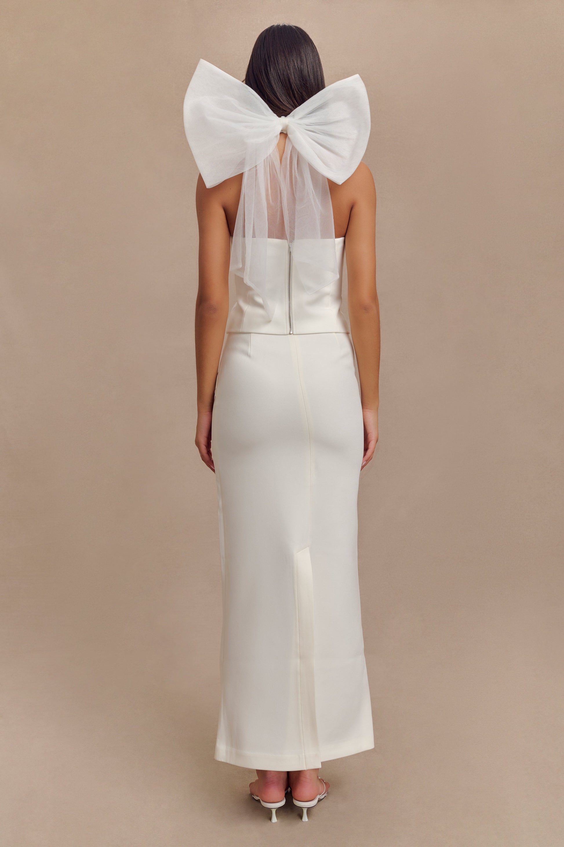 Maryam Tulle Bow Top - White #7