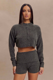 Shelby Knit Cardigan - Charcoal Marle