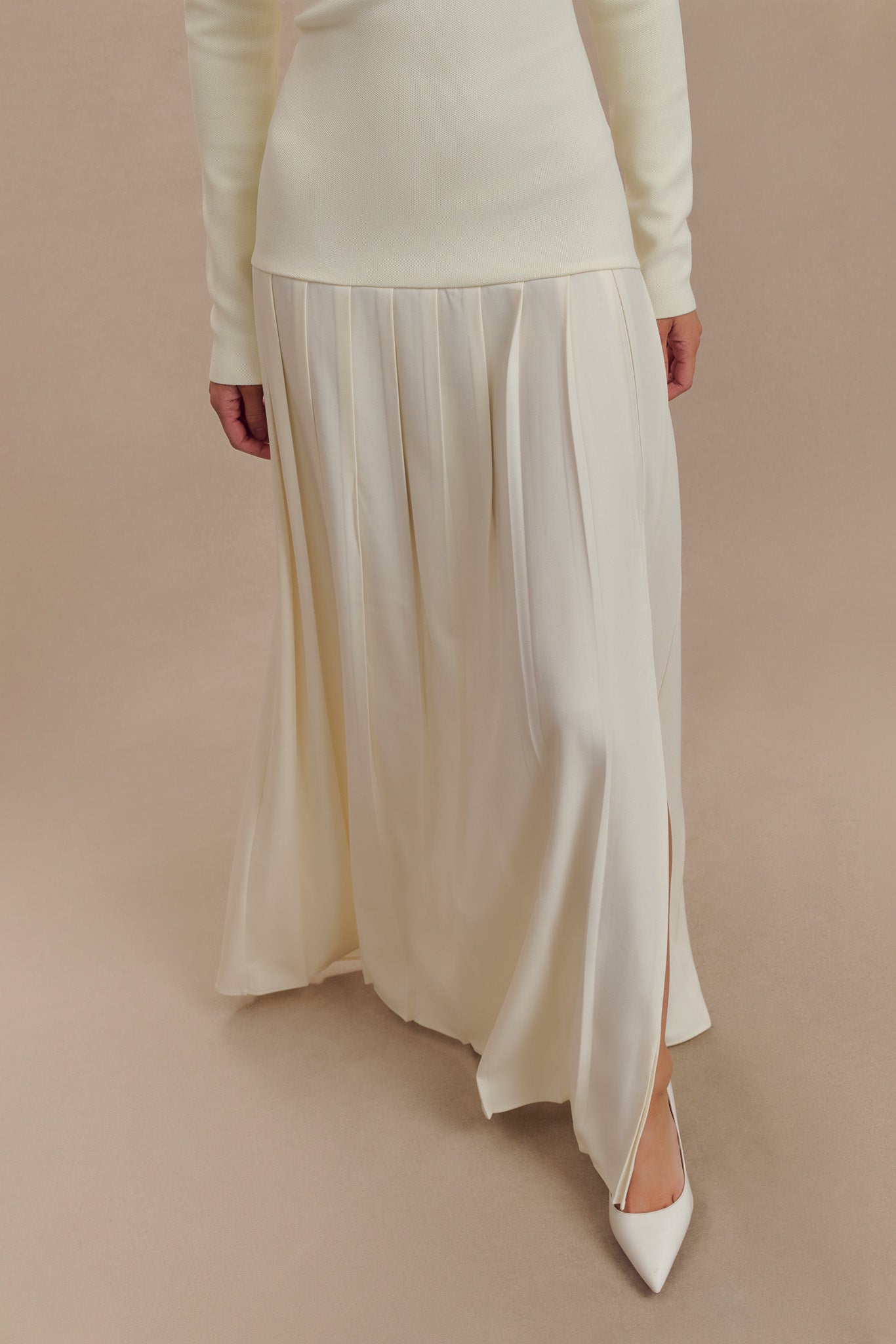 Presley Knit Off Shoulder Maxi Dress - Ivory #6