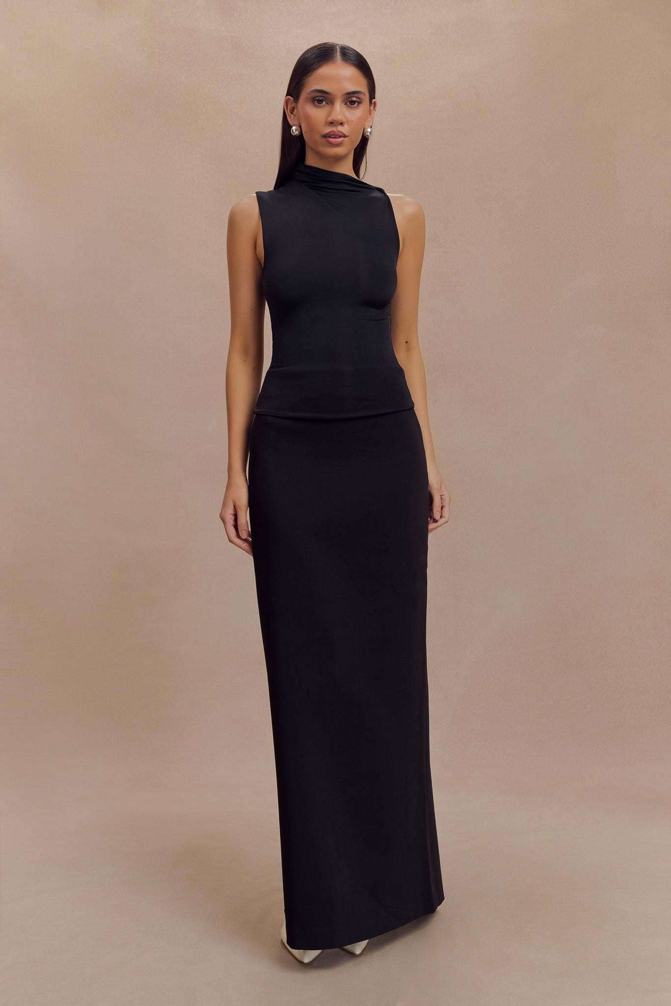 Hadleigh Sleeveless Slinky Top - Black #4