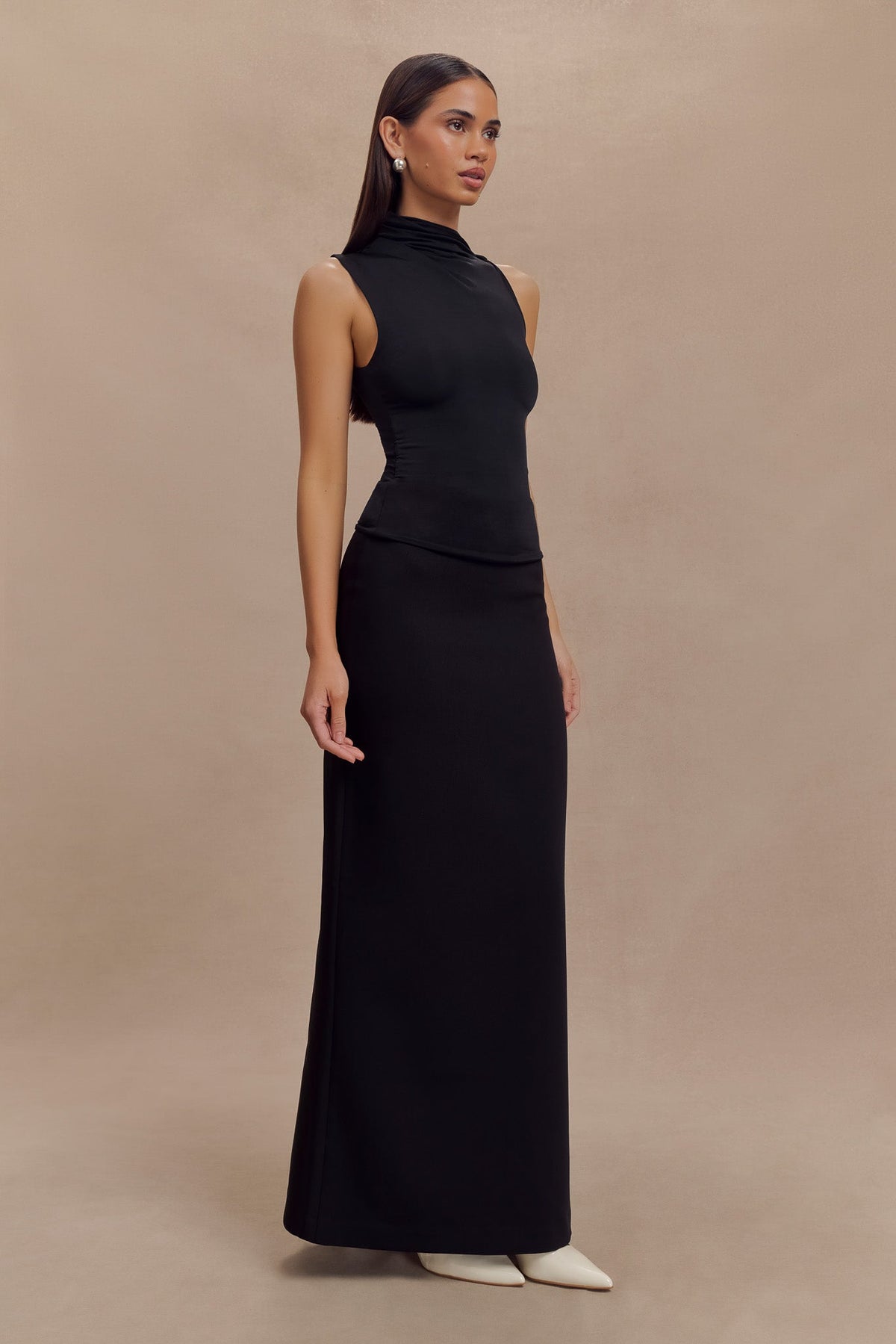 Hadleigh Sleeveless Slinky Top - Black #5