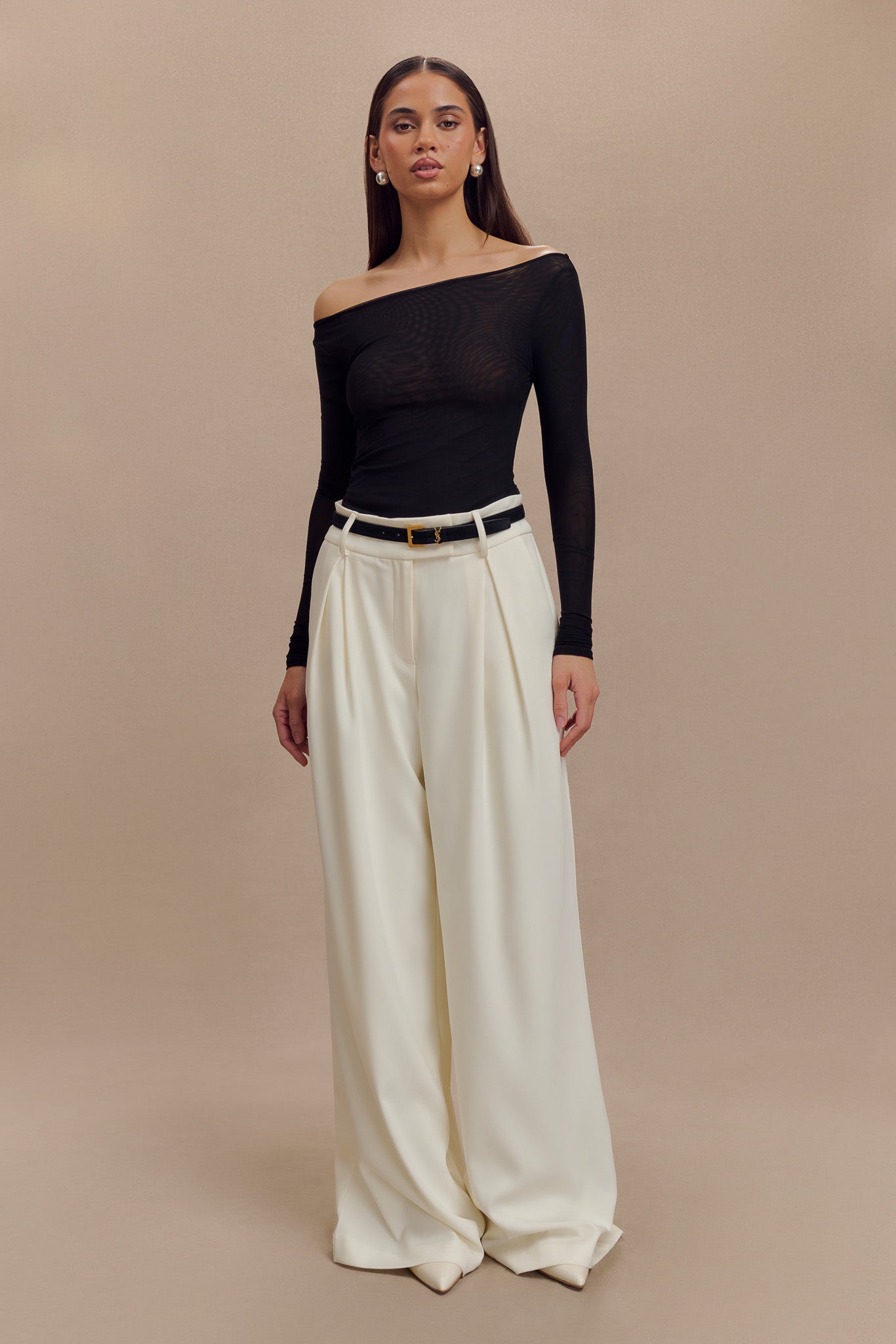 Colette Boat Neck Mesh Top - Black #4