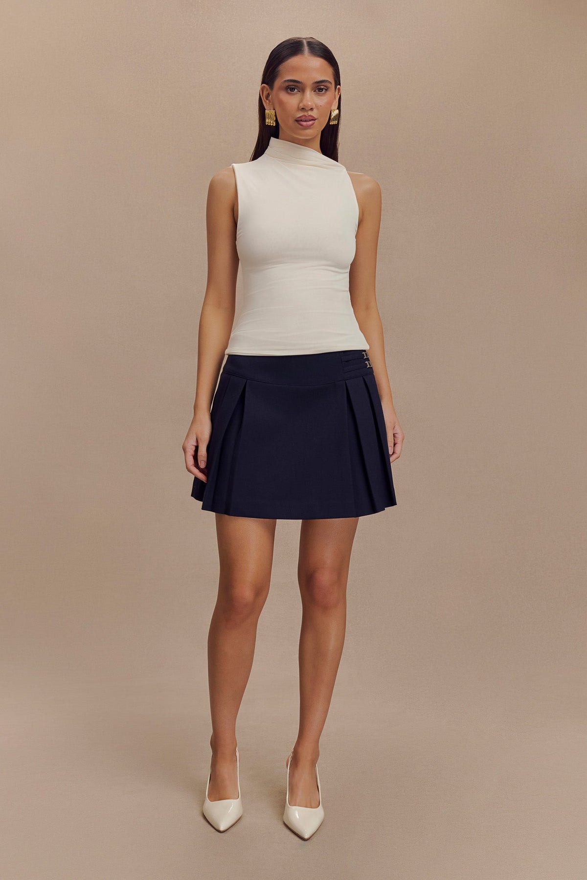 Hadleigh Sleeveless Slinky Top - Ivory #6