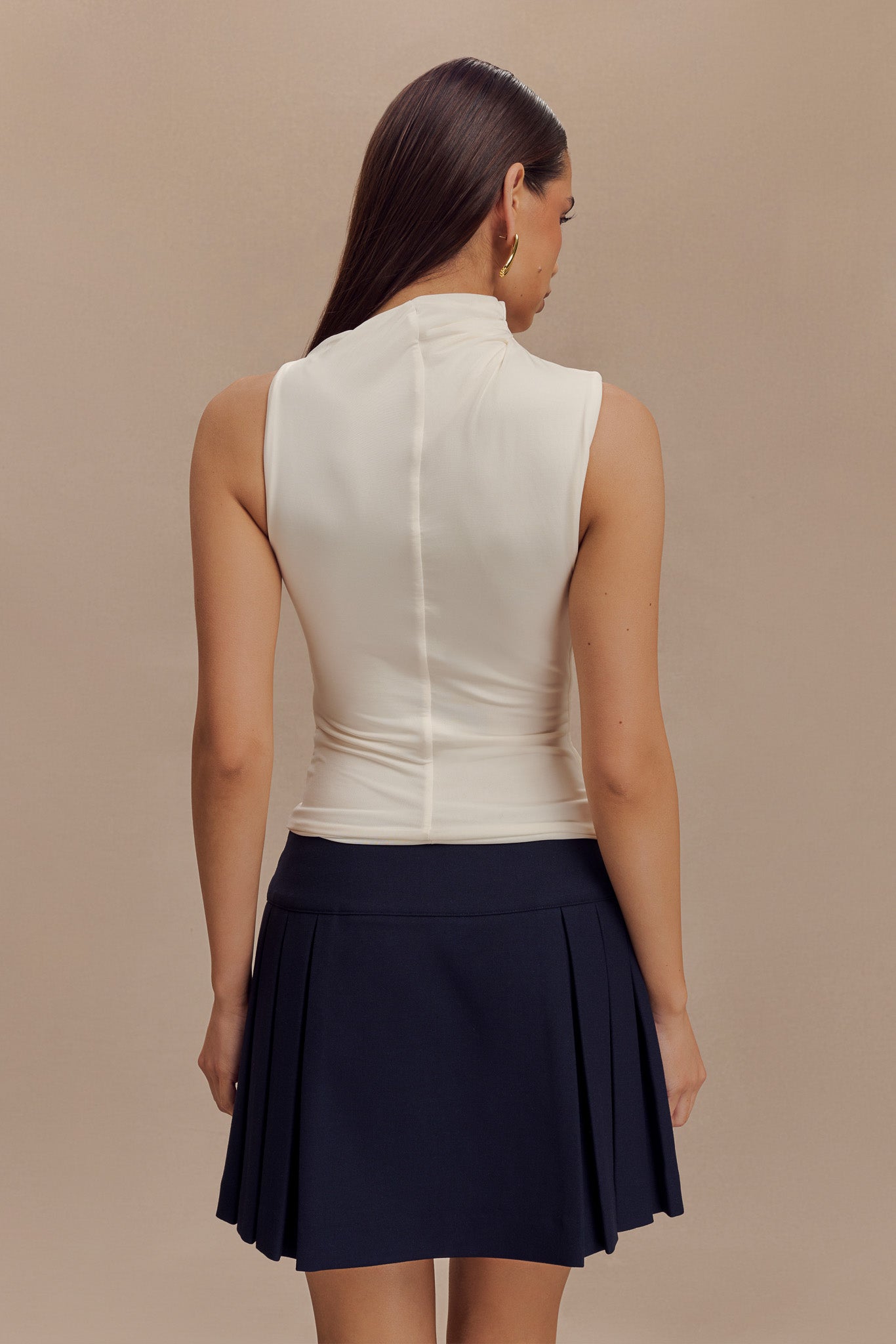 Hadleigh Sleeveless Slinky Top - Ivory #2