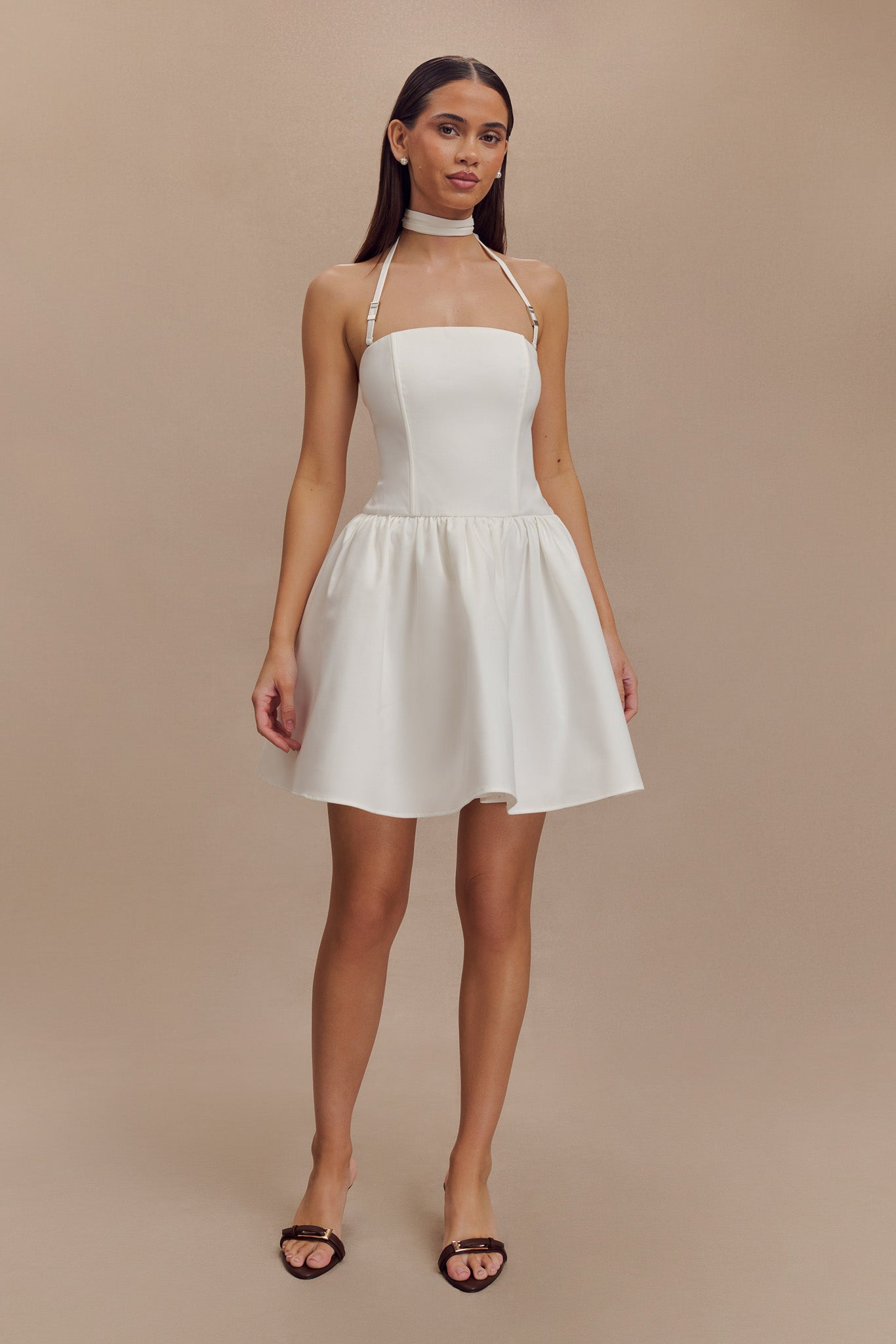 Ruby Halter Mini Dress - White #5
