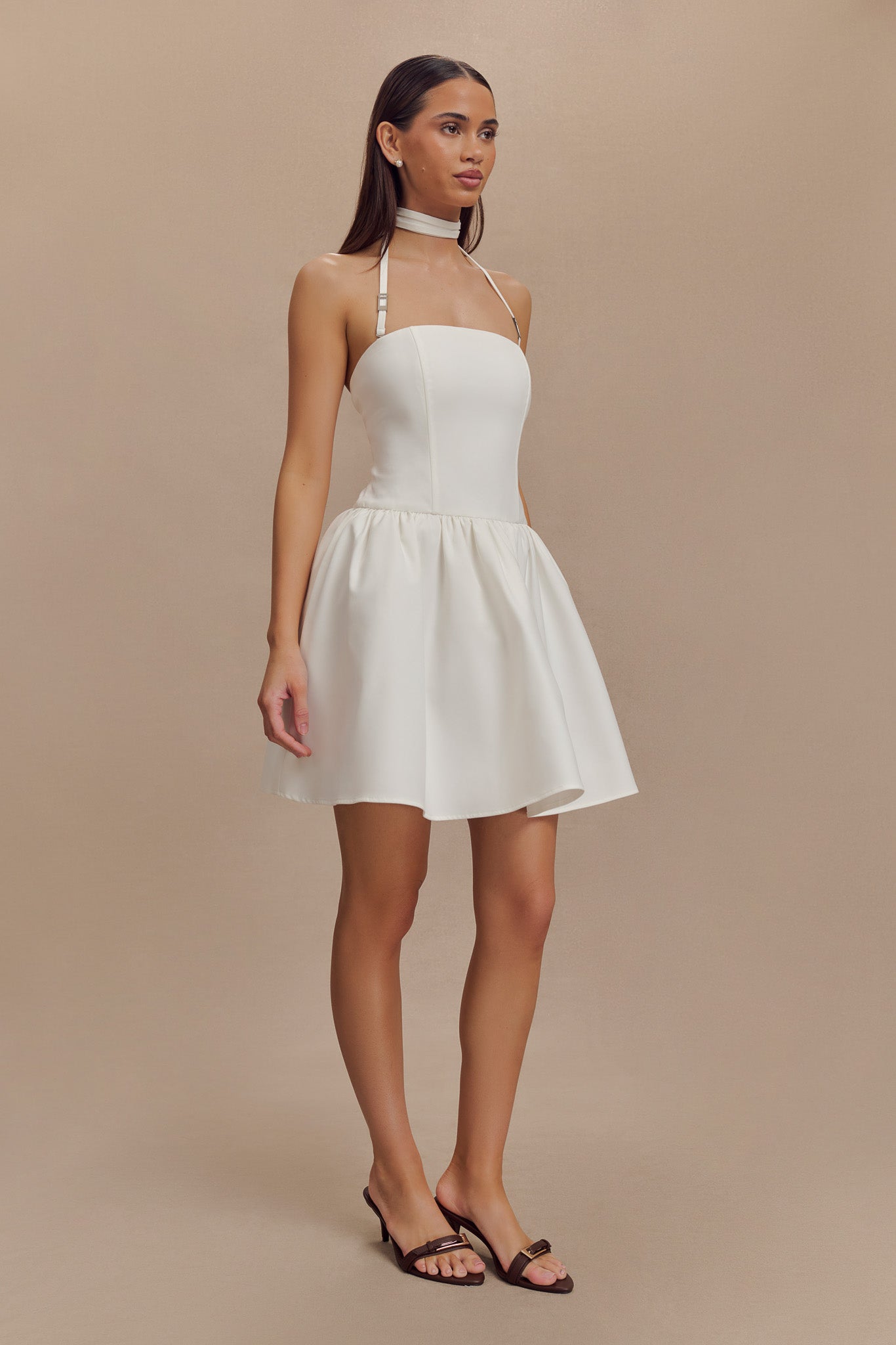 Ruby Halter Mini Dress - White #6
