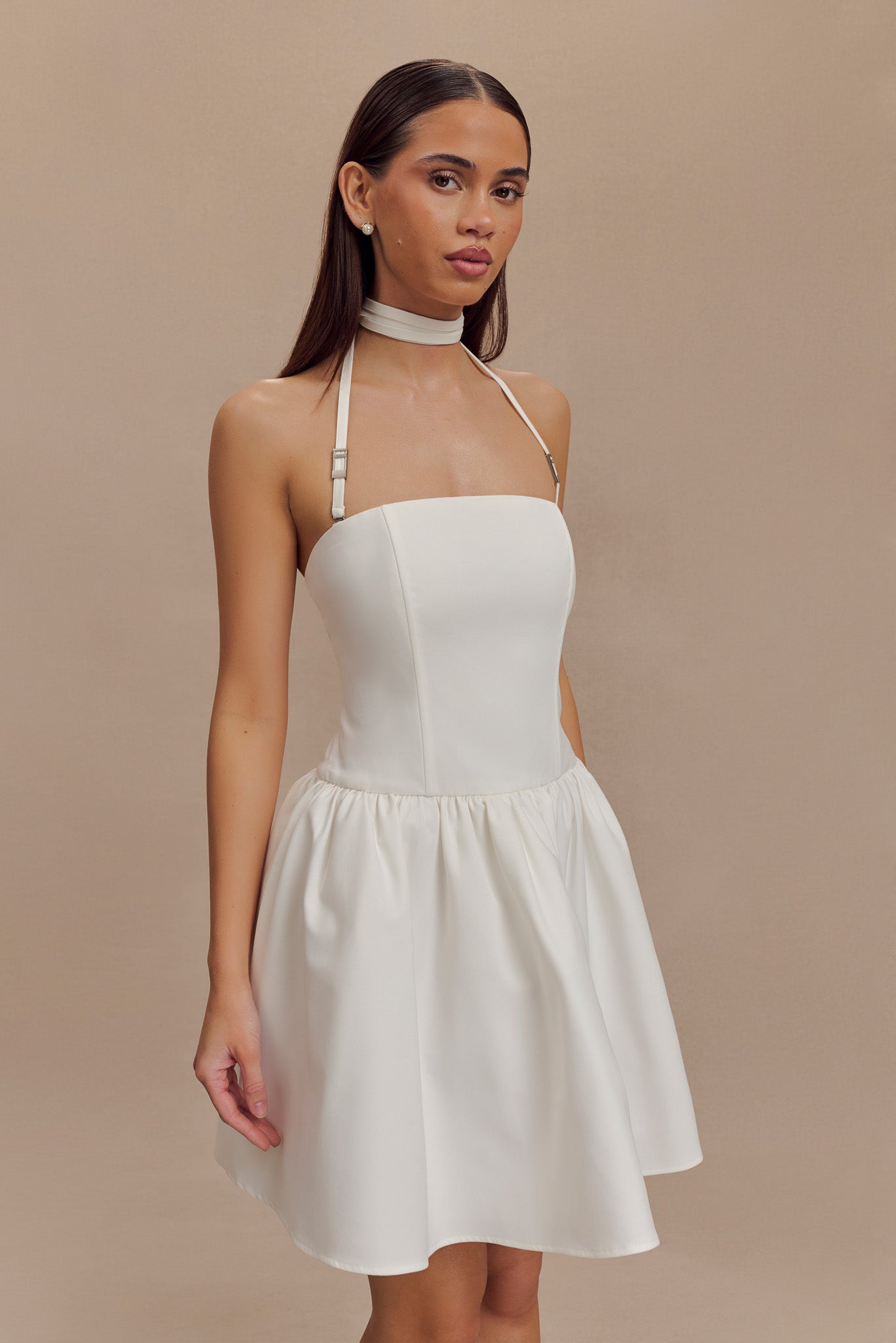 Ruby Halter Mini Dress - White #8