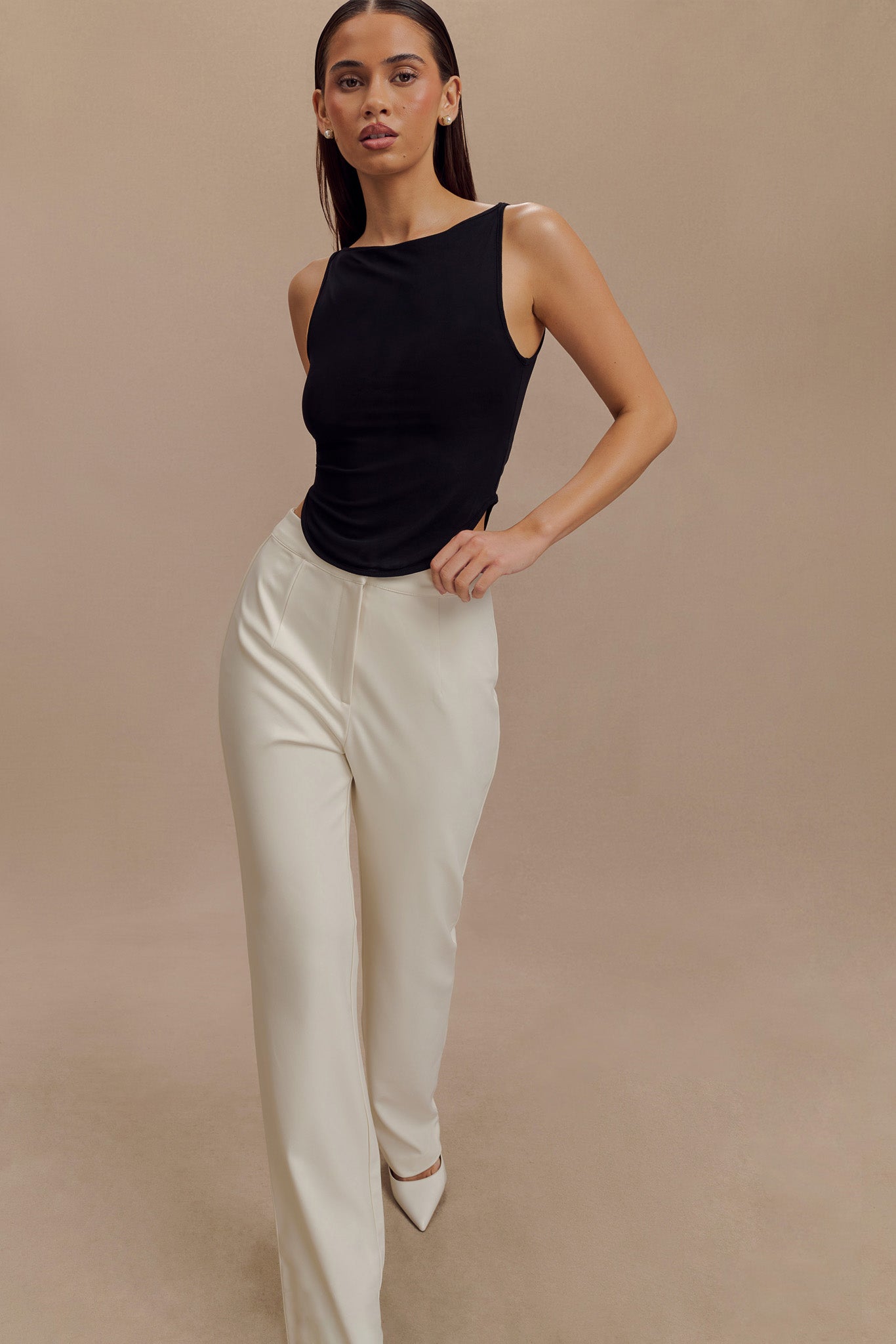 Allanah Straight Leg Pant - Ivory #7