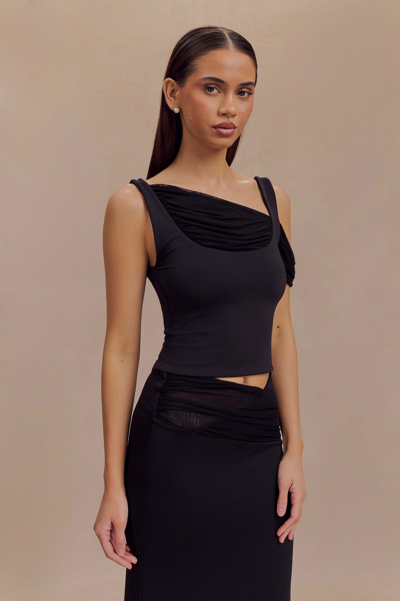 Jules Recycled Nylon And Mesh Sleeveless Top - Black #4