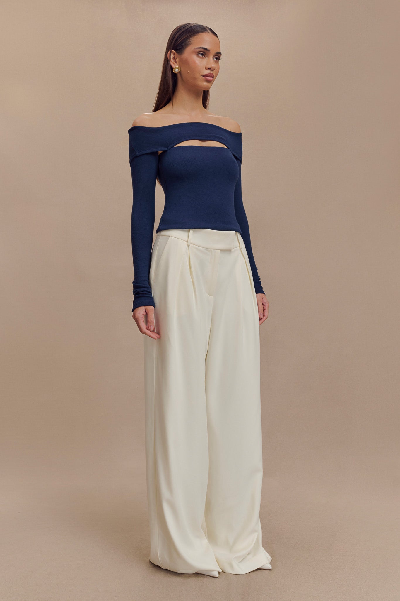 Briah Cut Out Modal Long Sleeve Top - Dark Navy #4