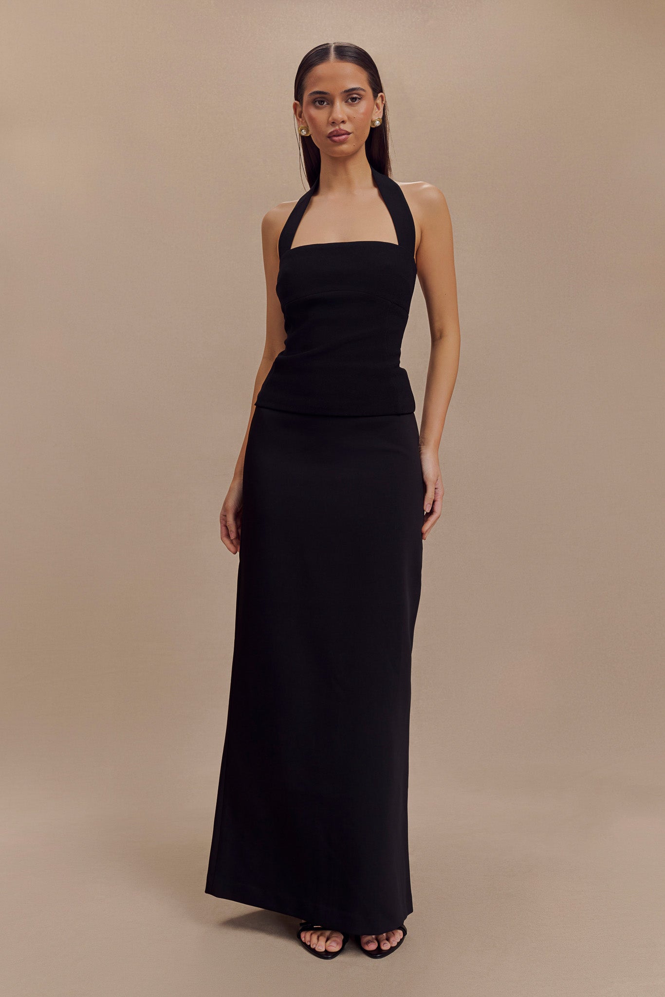 Amelita Suiting Halter Top - Black #4